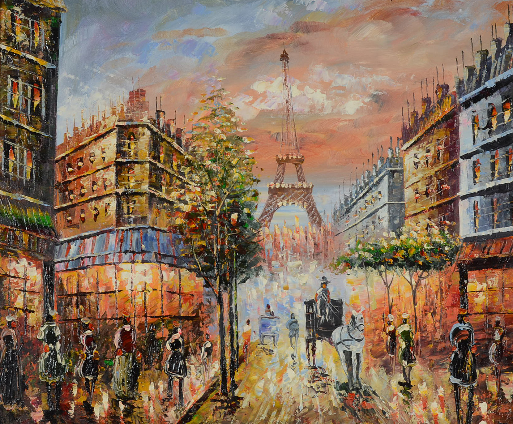 Parisian Oil on Canvas