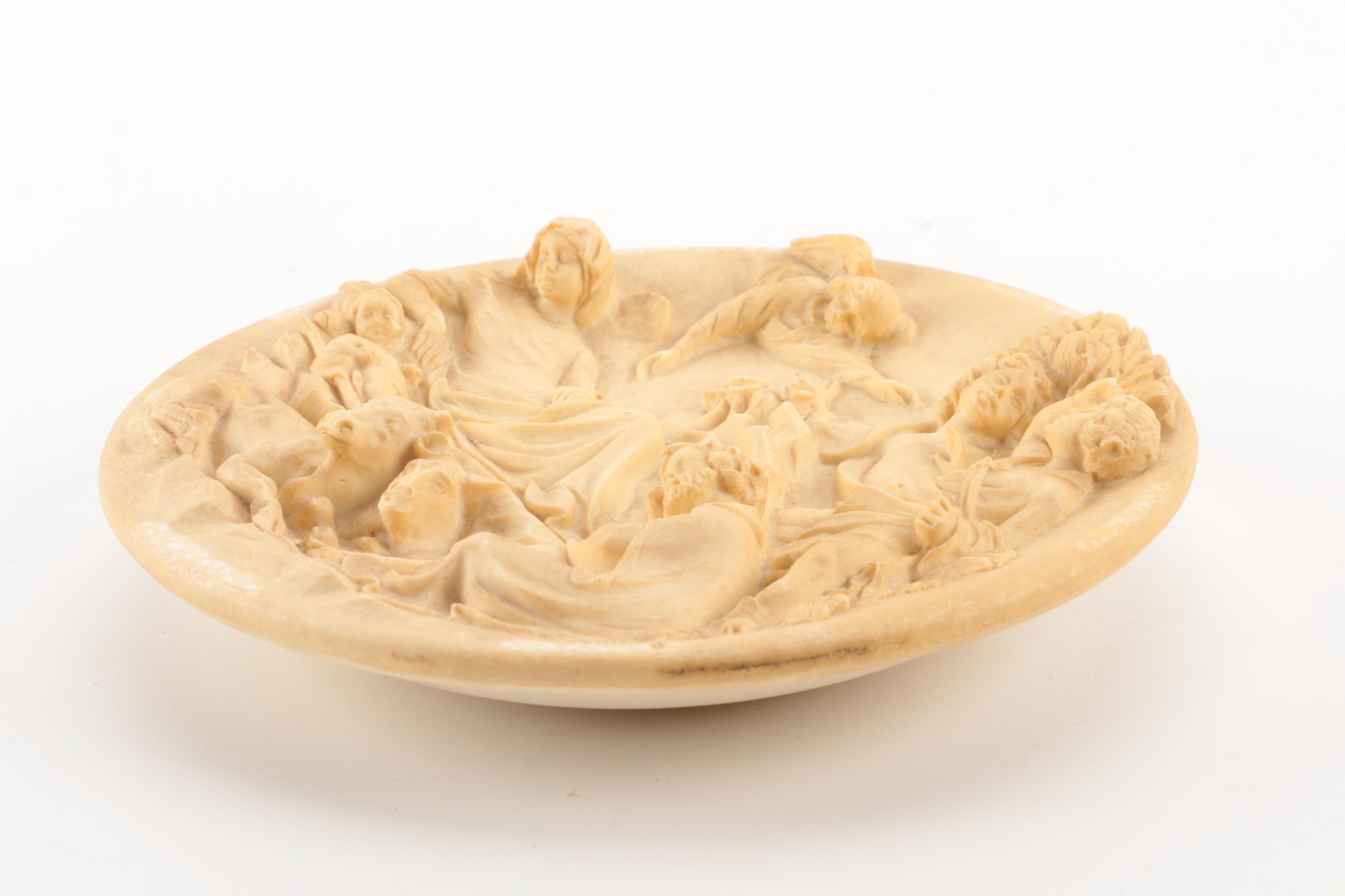 Vintage Alberto Santangela Limited Edition Cast Alabaster Plate "La Nativita"