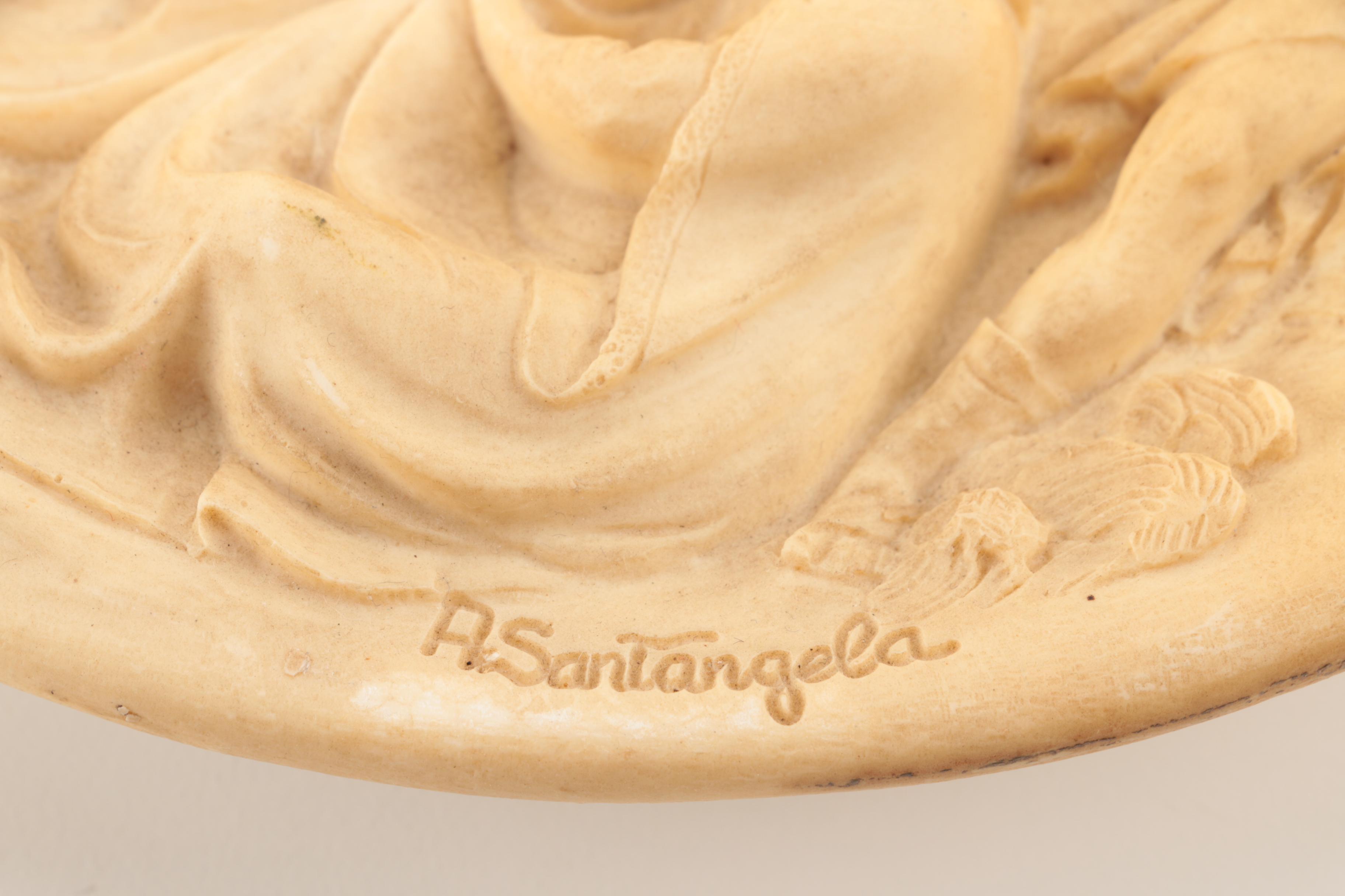 Vintage Alberto Santangela Limited Edition Cast Alabaster Plate "La Nativita"