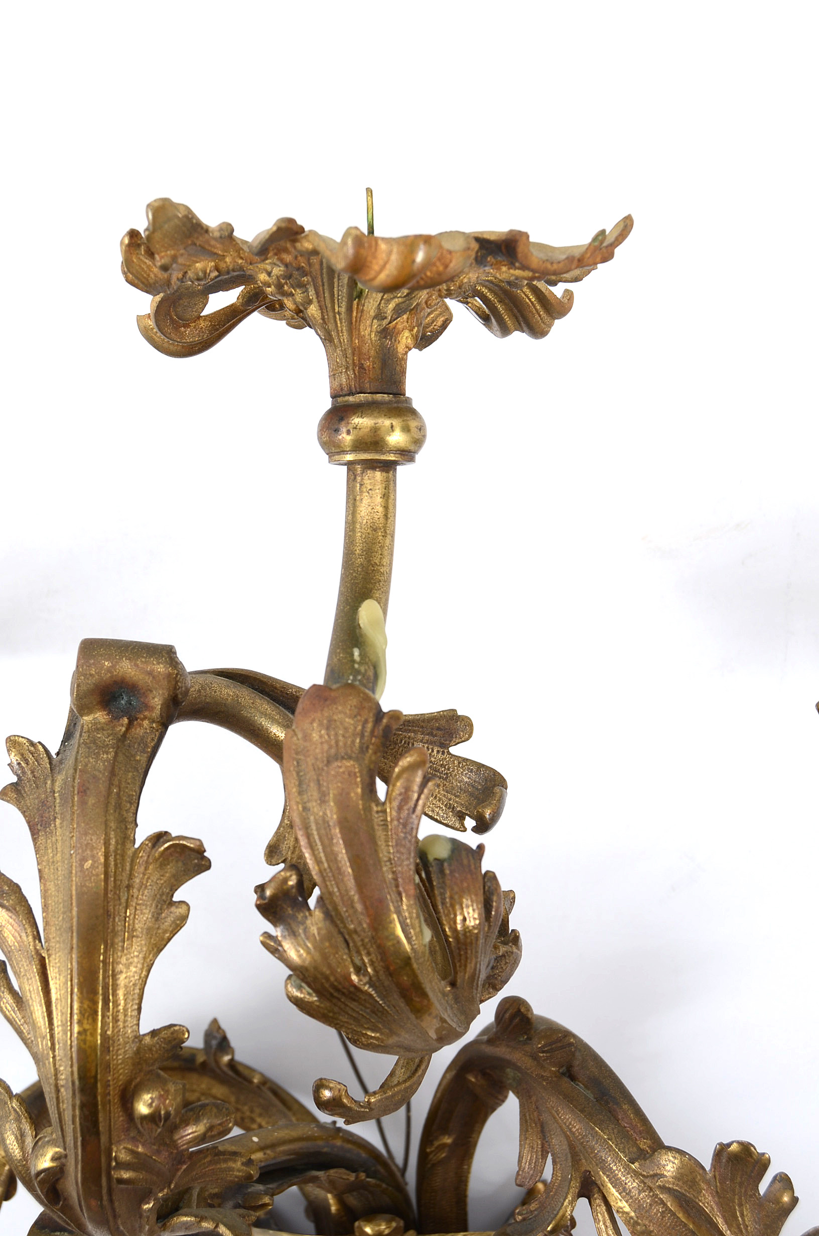 Pair of Gilt Brass Rococo Wall Sconces