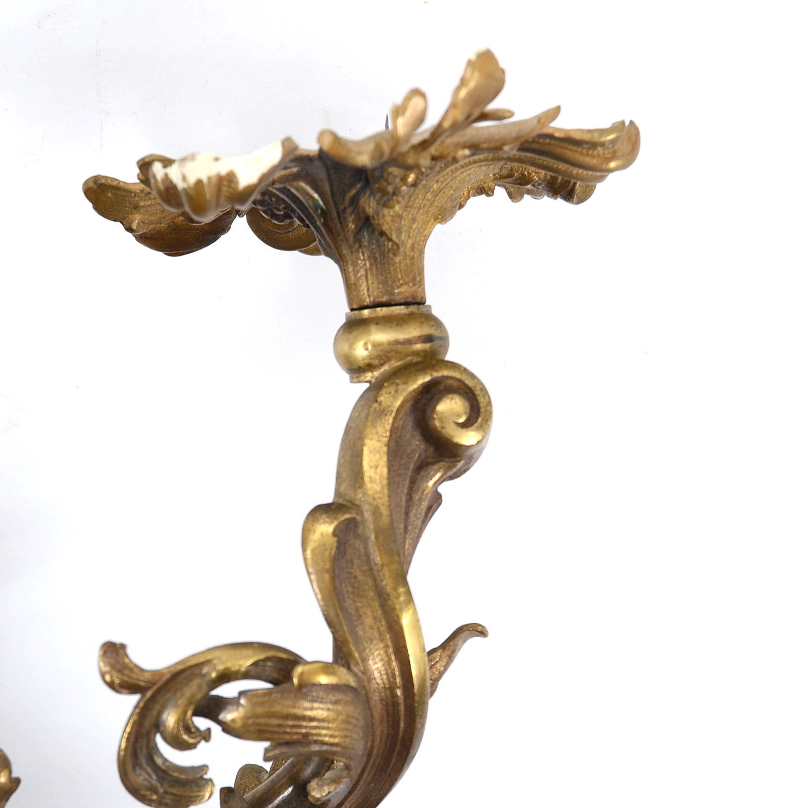 Pair of Gilt Brass Rococo Wall Sconces