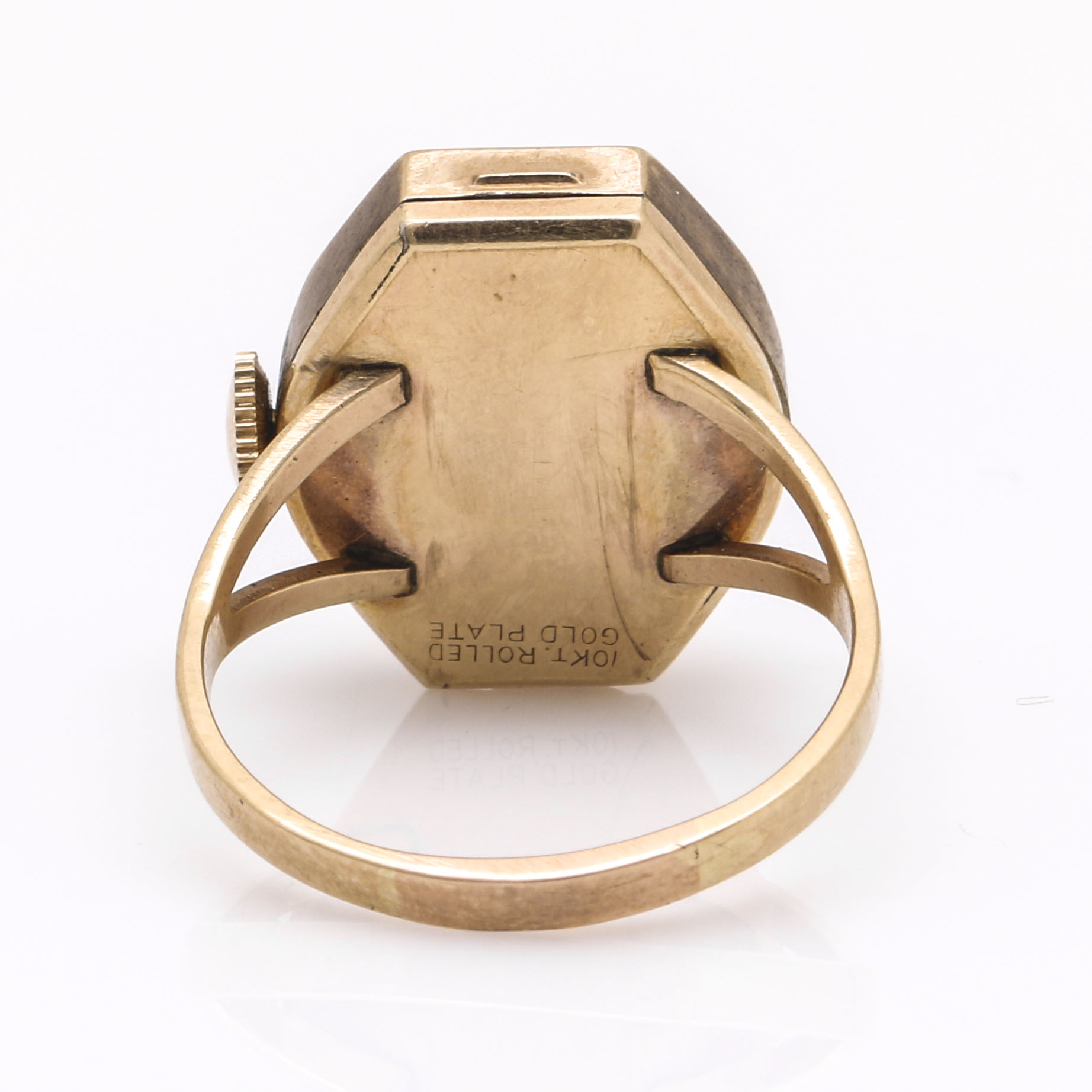 Giroxa 10K Yellow Gold Ring Watch