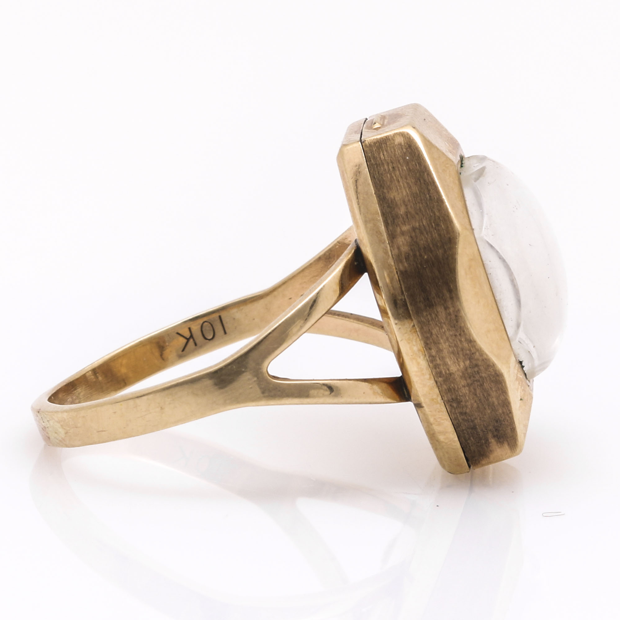 Giroxa 10K Yellow Gold Ring Watch