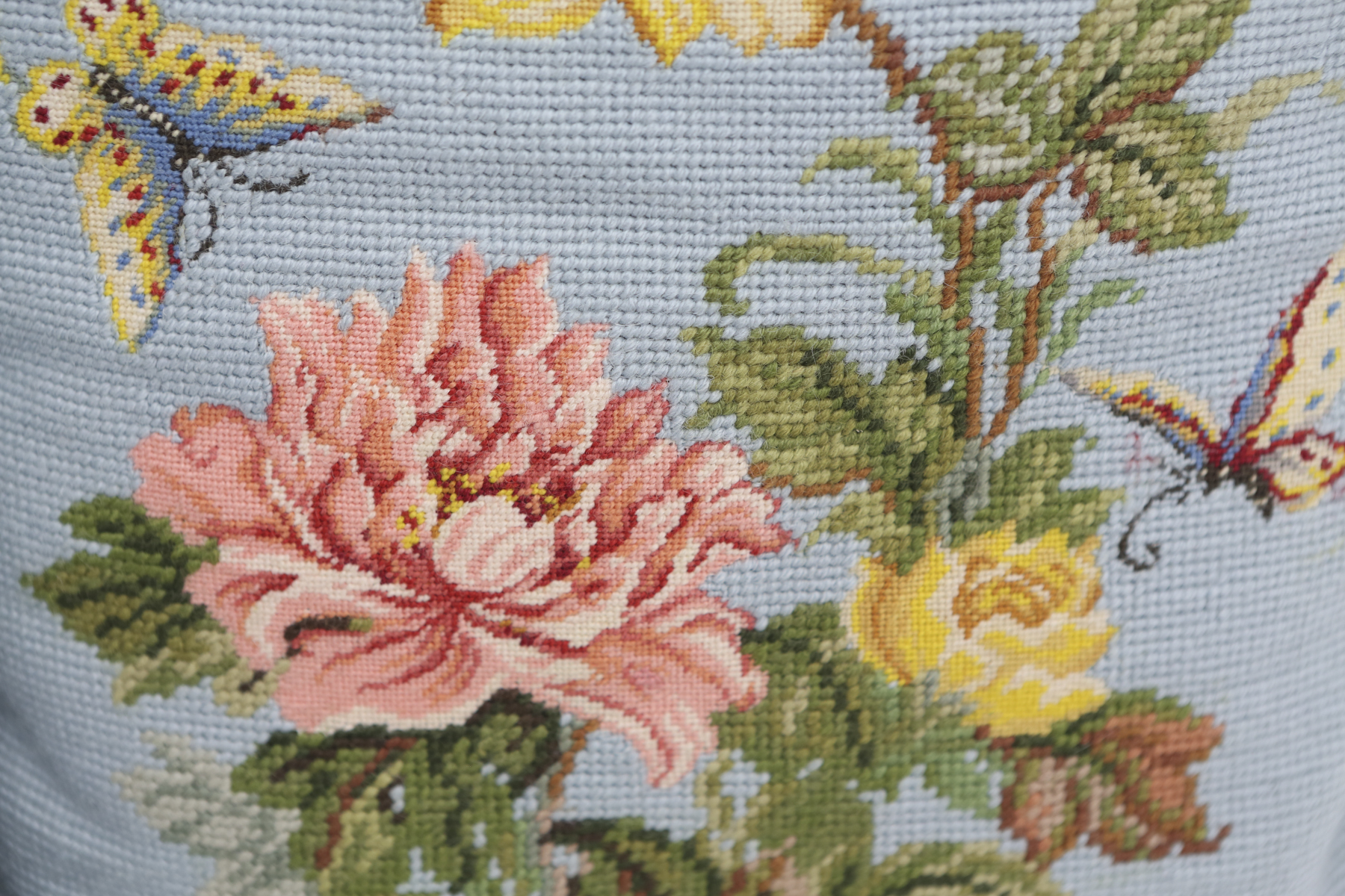 Three Needlepoint Throw Pillows