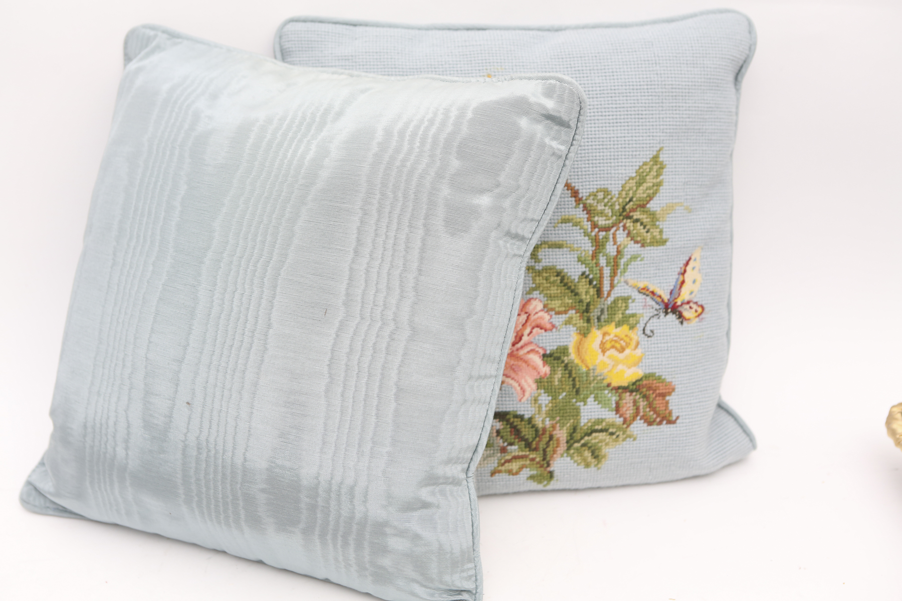 Three Needlepoint Throw Pillows