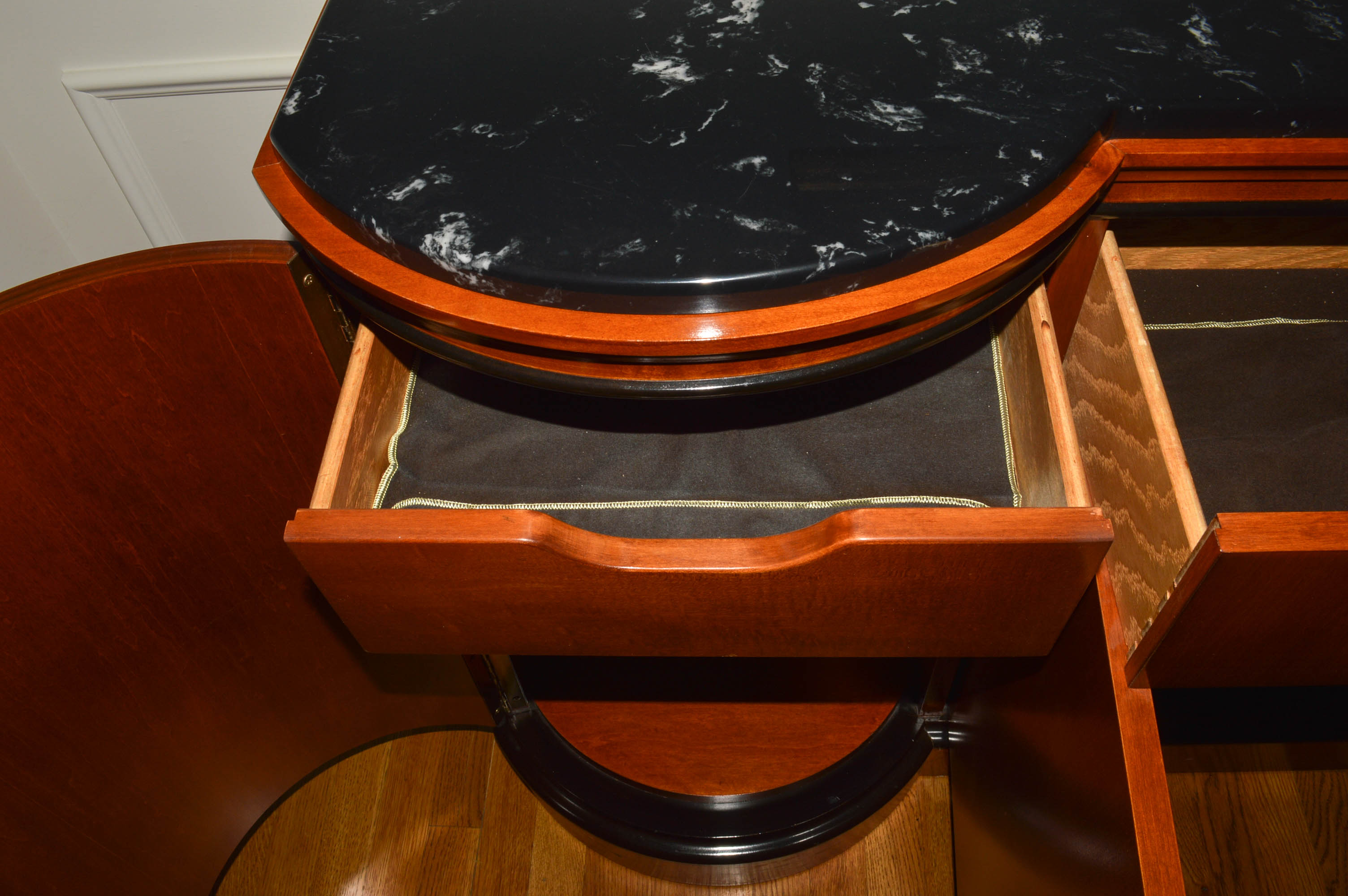 National Mt. Airy Furniture Co. Biederman Style Walnut Server With Granite Top