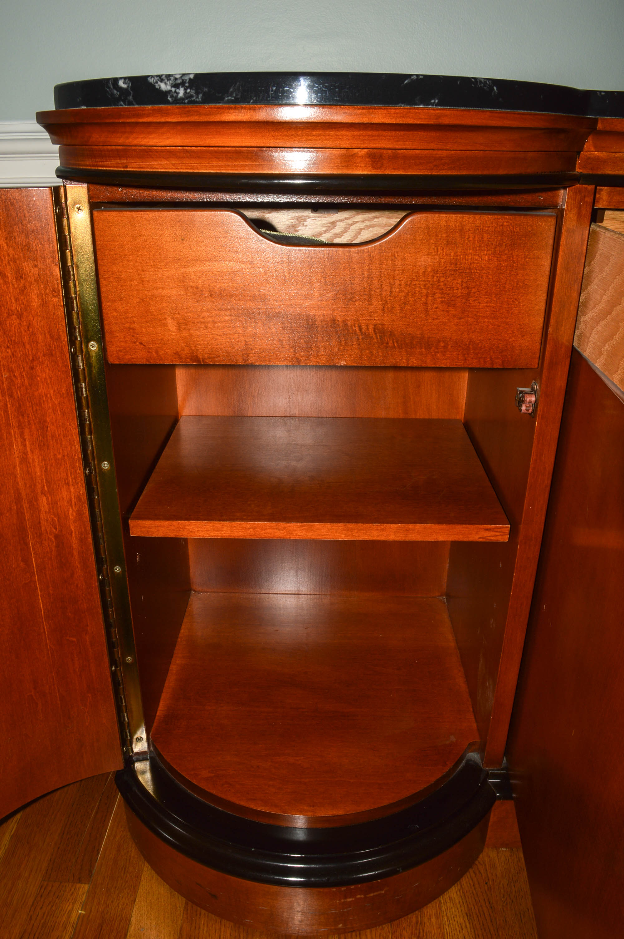 National Mt. Airy Furniture Co. Biederman Style Walnut Server With Granite Top