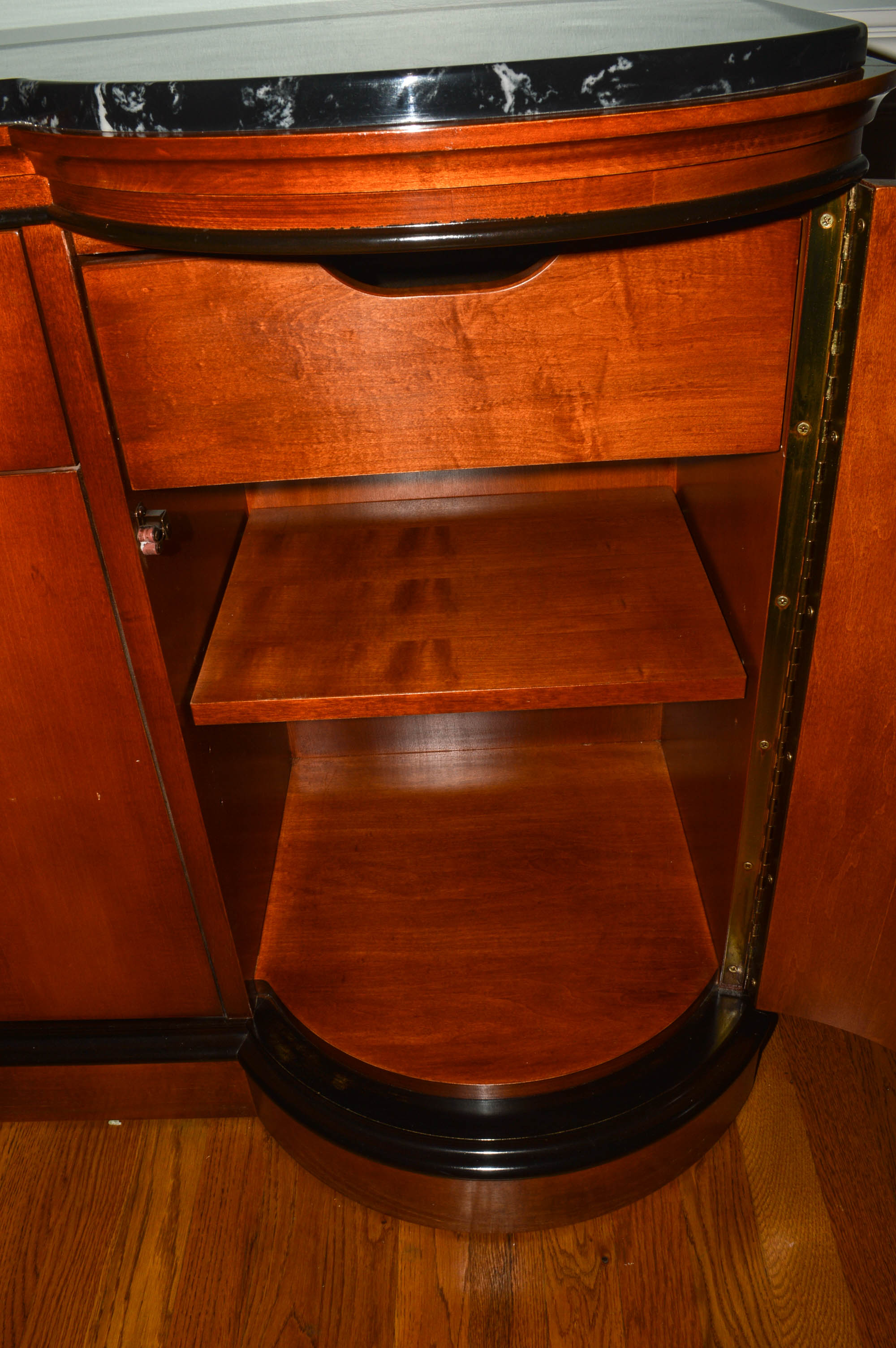 National Mt. Airy Furniture Co. Biederman Style Walnut Server With Granite Top