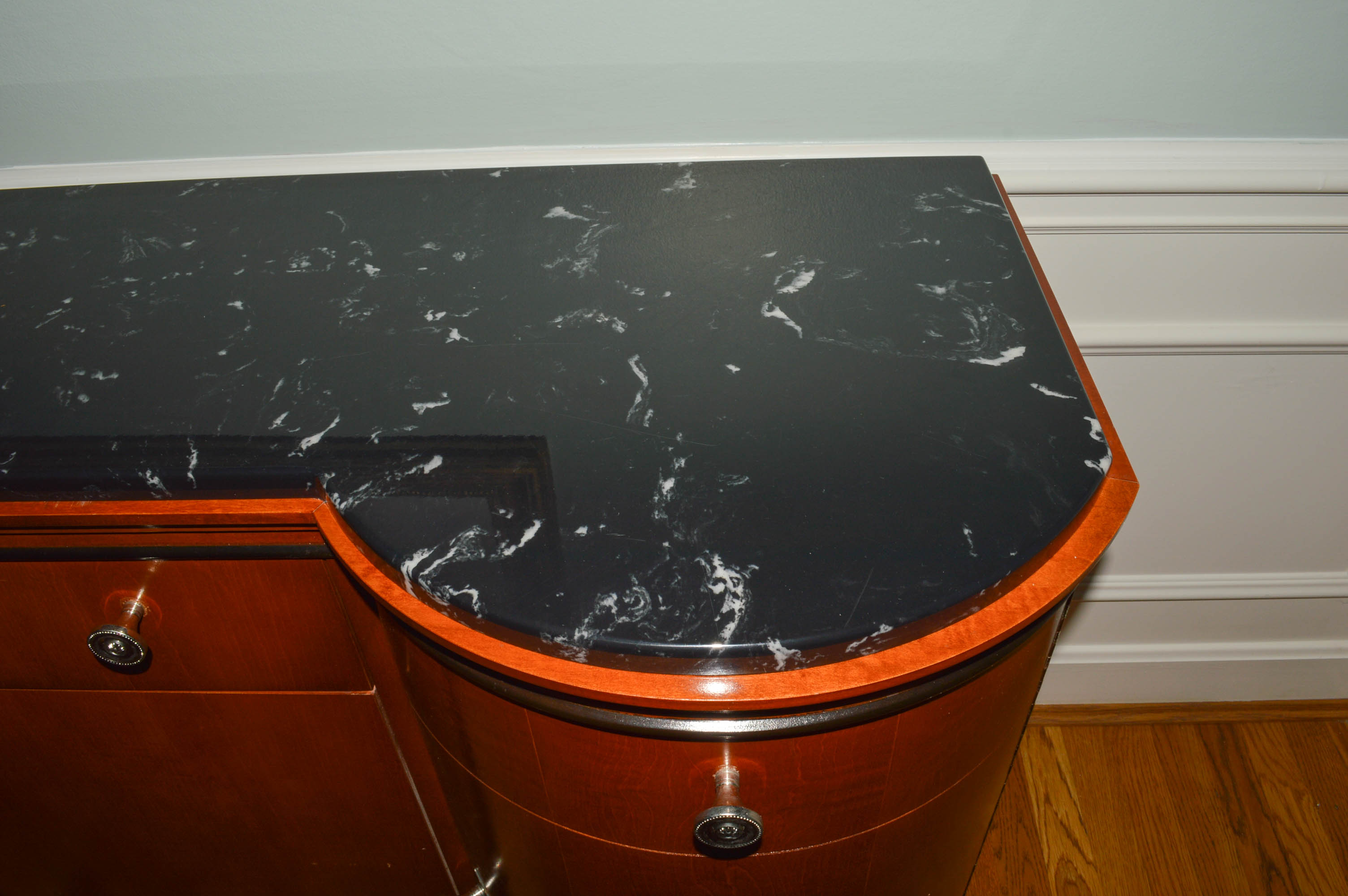 National Mt. Airy Furniture Co. Biederman Style Walnut Server With Granite Top