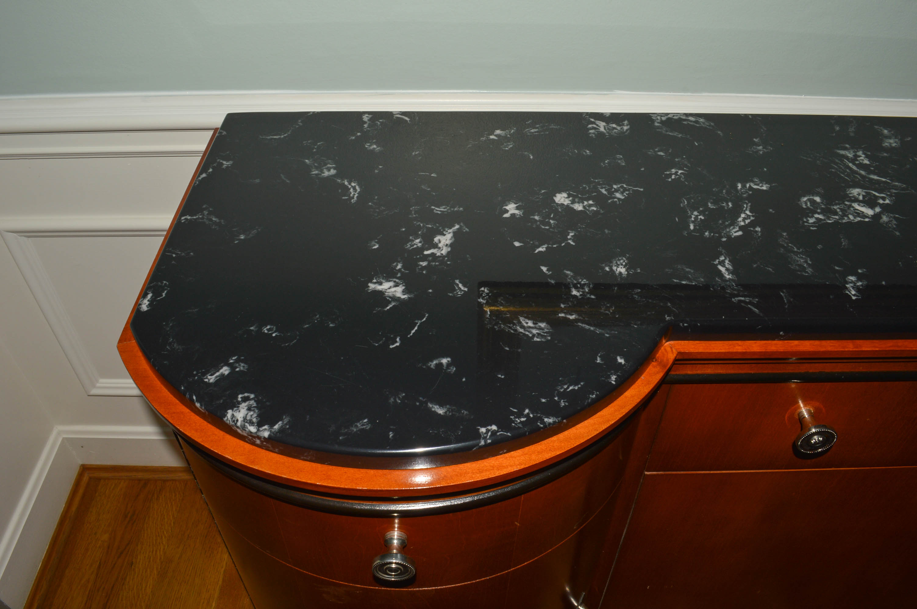 National Mt. Airy Furniture Co. Biederman Style Walnut Server With Granite Top