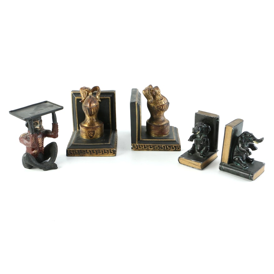Bookends and Monkey Decor