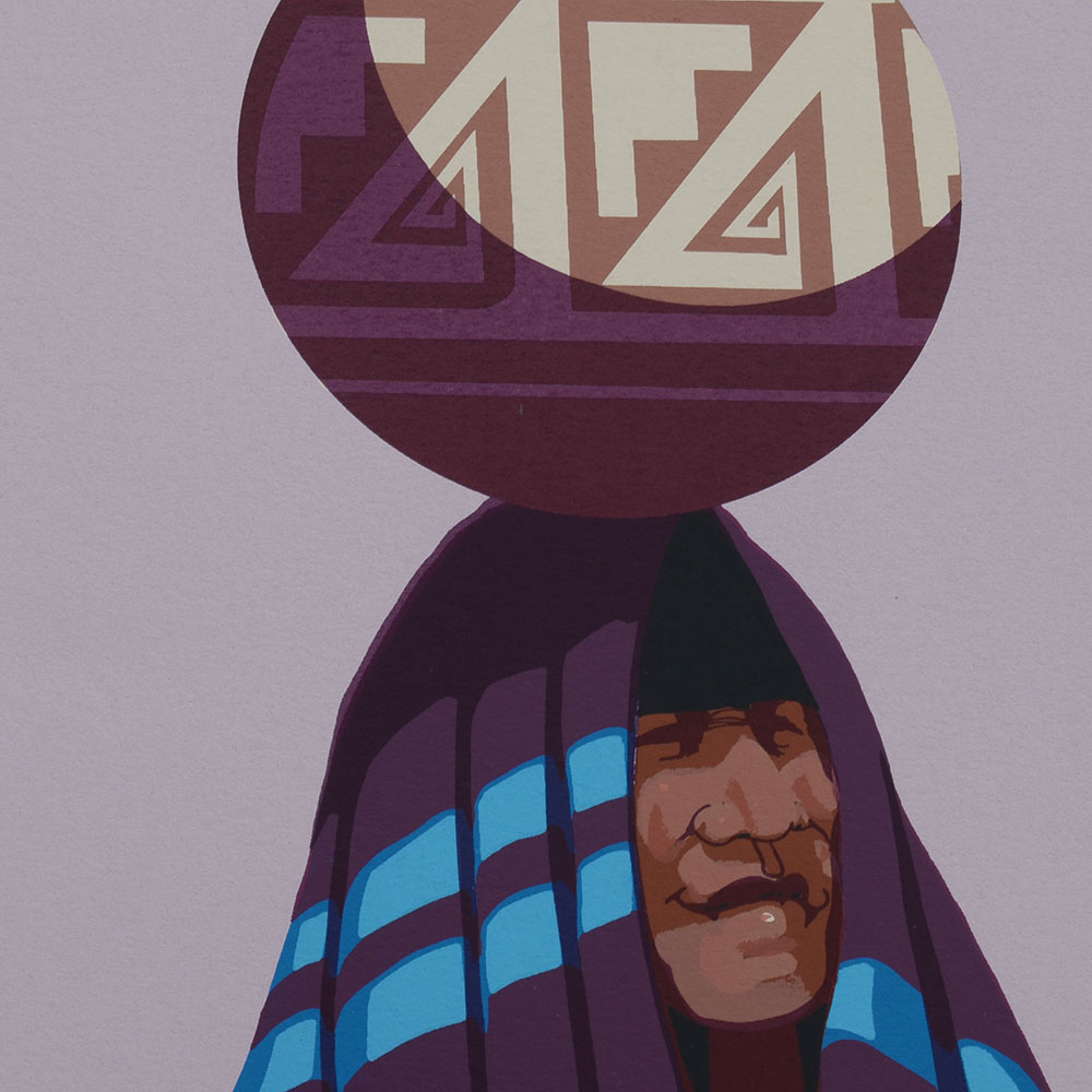 James Darum Signed Studio Proof Serigraph of Two Women Carrying Pots