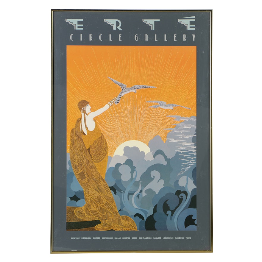 After Erté Offset Lithograph on Paper Exhibition Poster