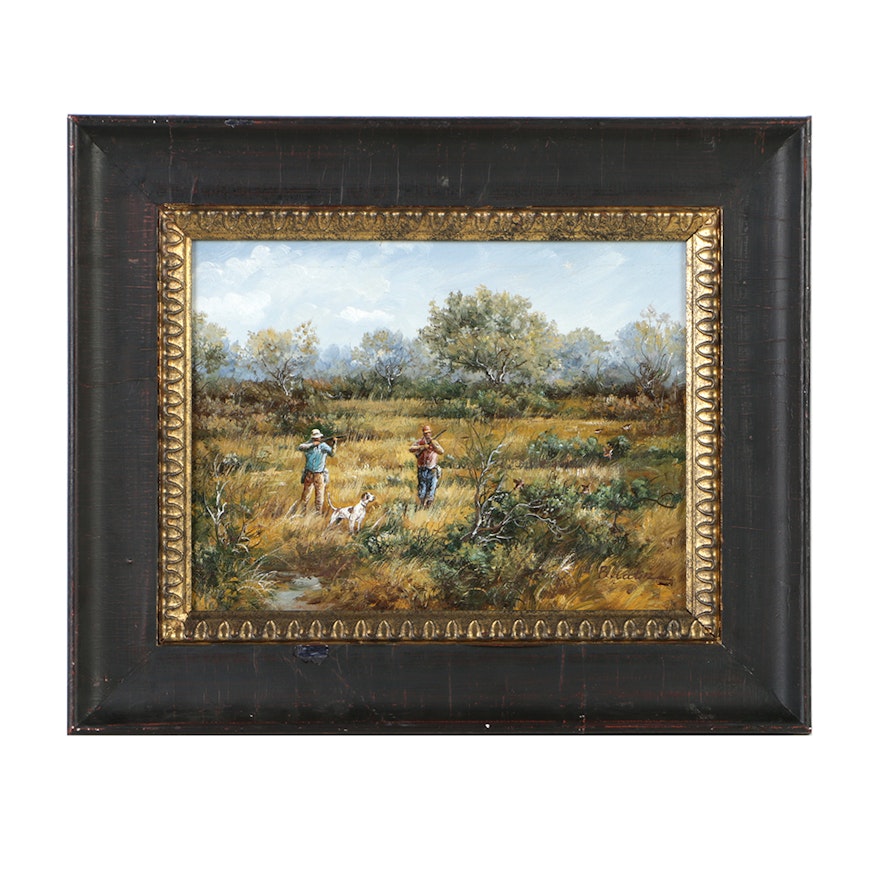 B. Catin Oil Painting on Canvas Hunting Scene