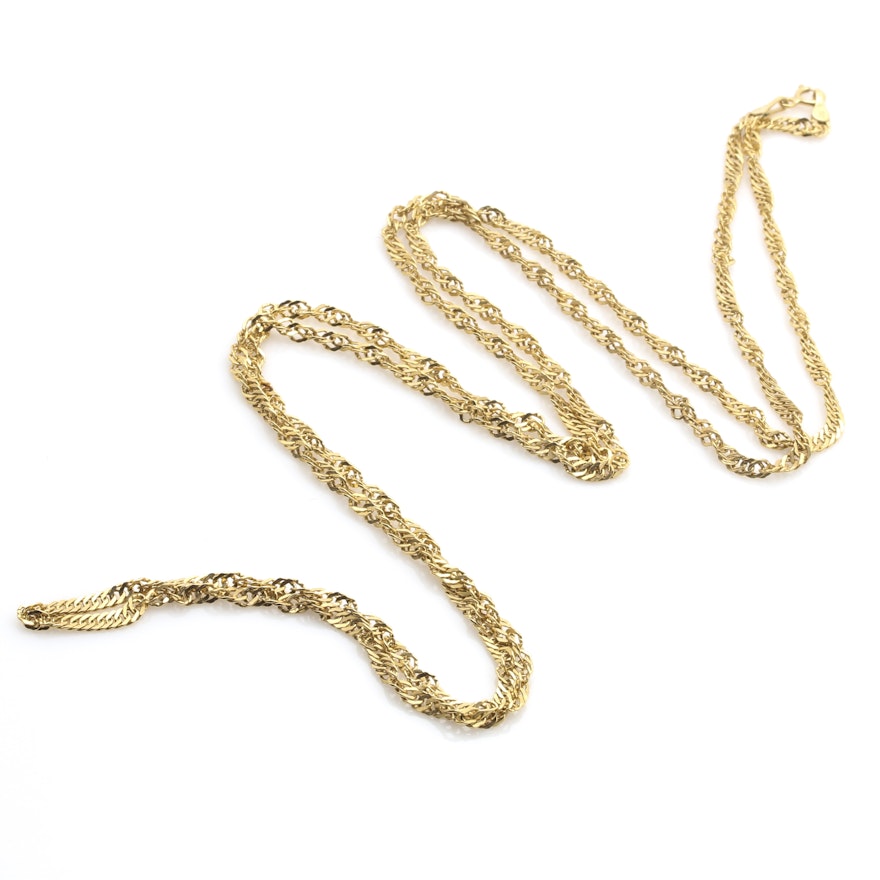 14K Yellow Gold Milor Twisted Curb Link Necklace