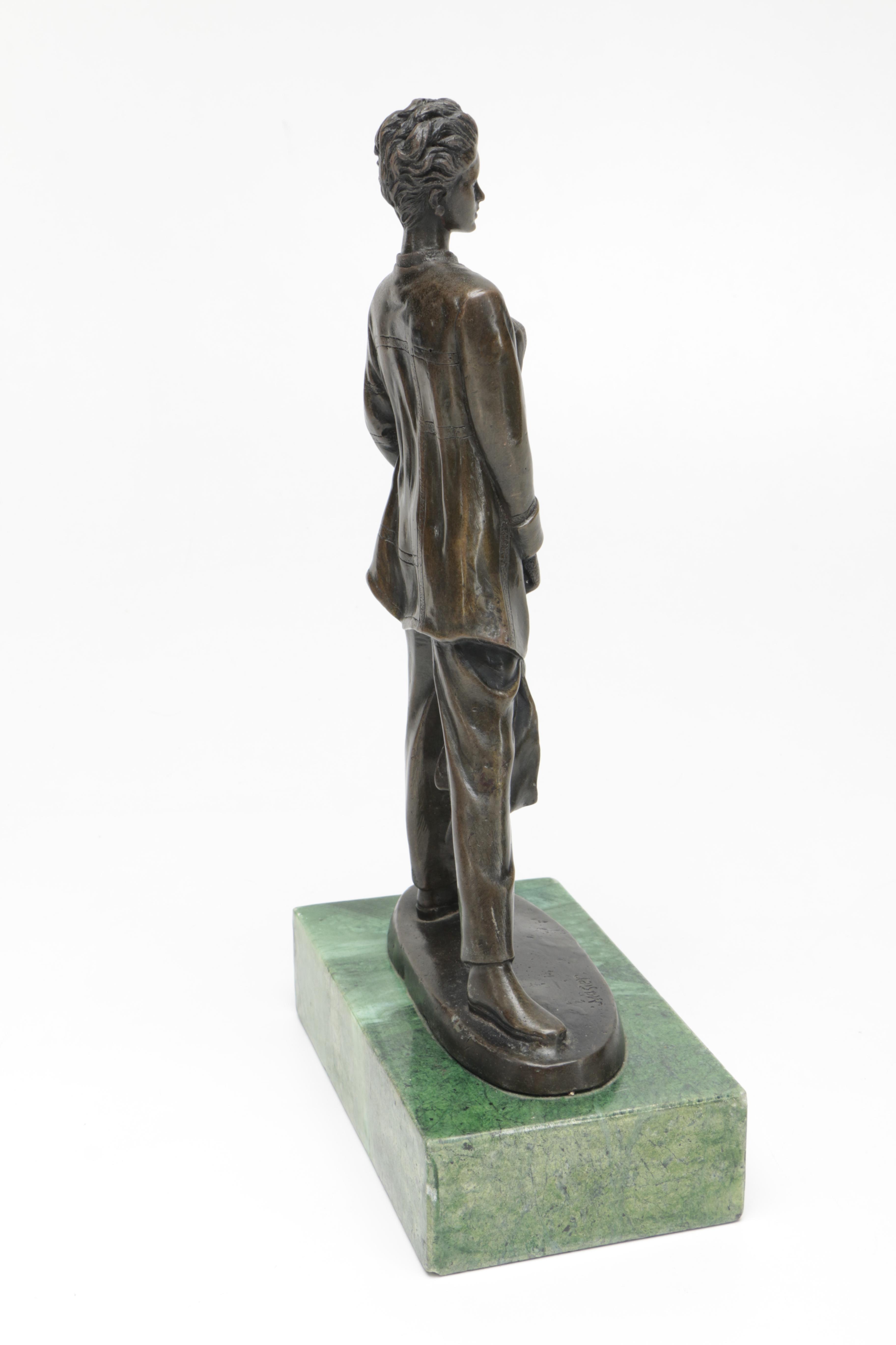 Clement A. Masier Metal Sculpture of a Standing Woman