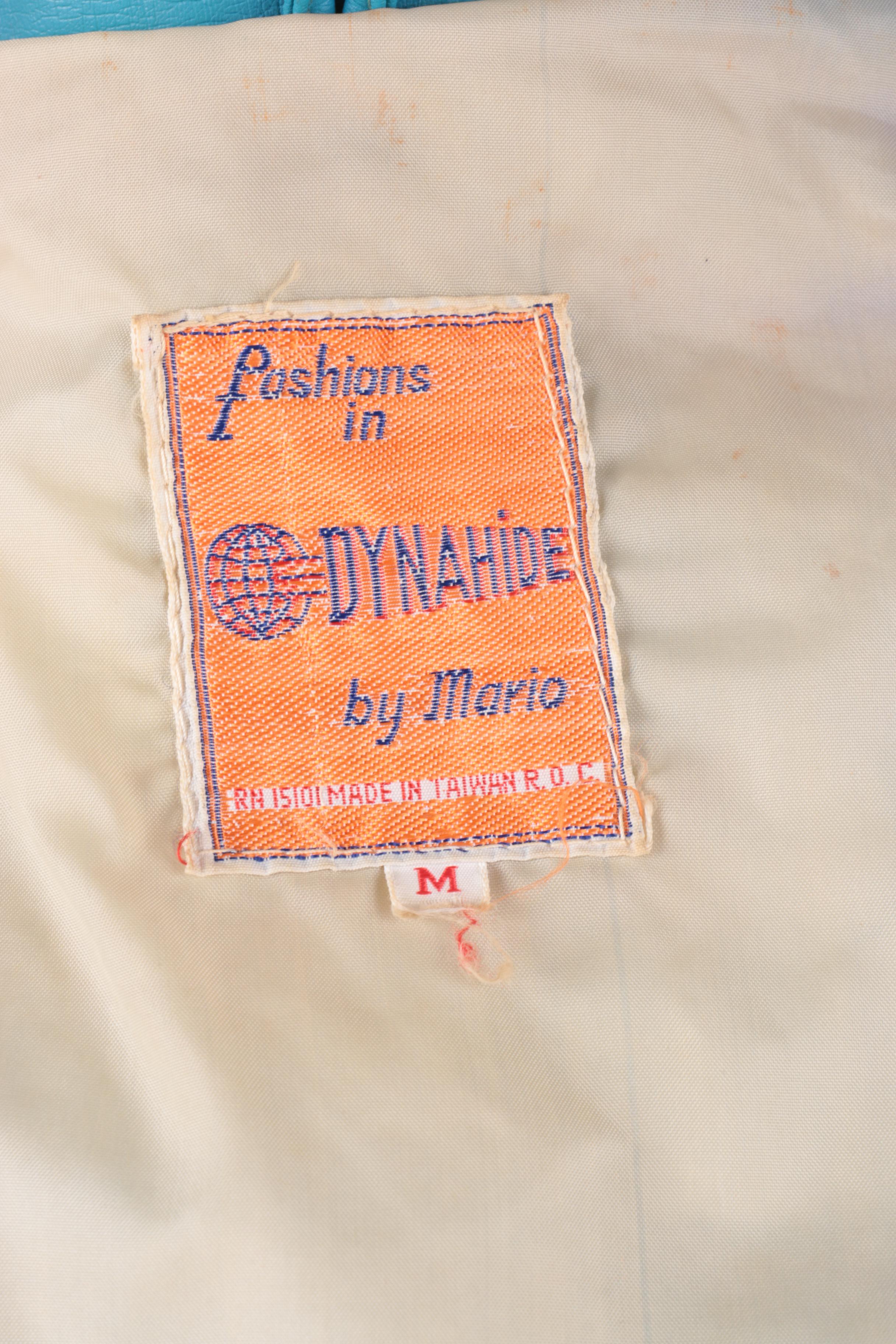 Vintage Dynahide by Mario Turquoise Faux Leather Jacket