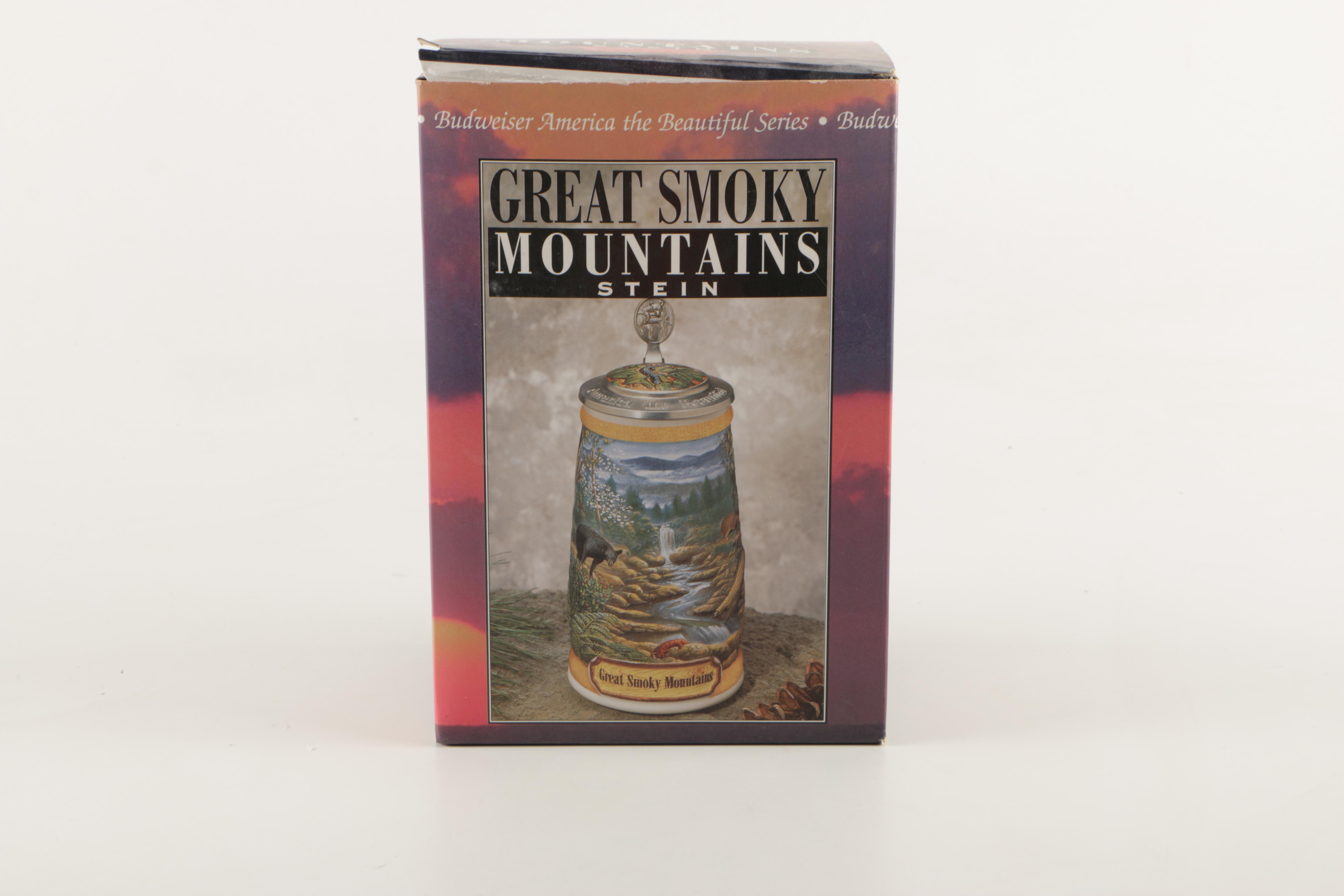 Set of Four Budweiser "America the Beautiful Series" Beer Steins