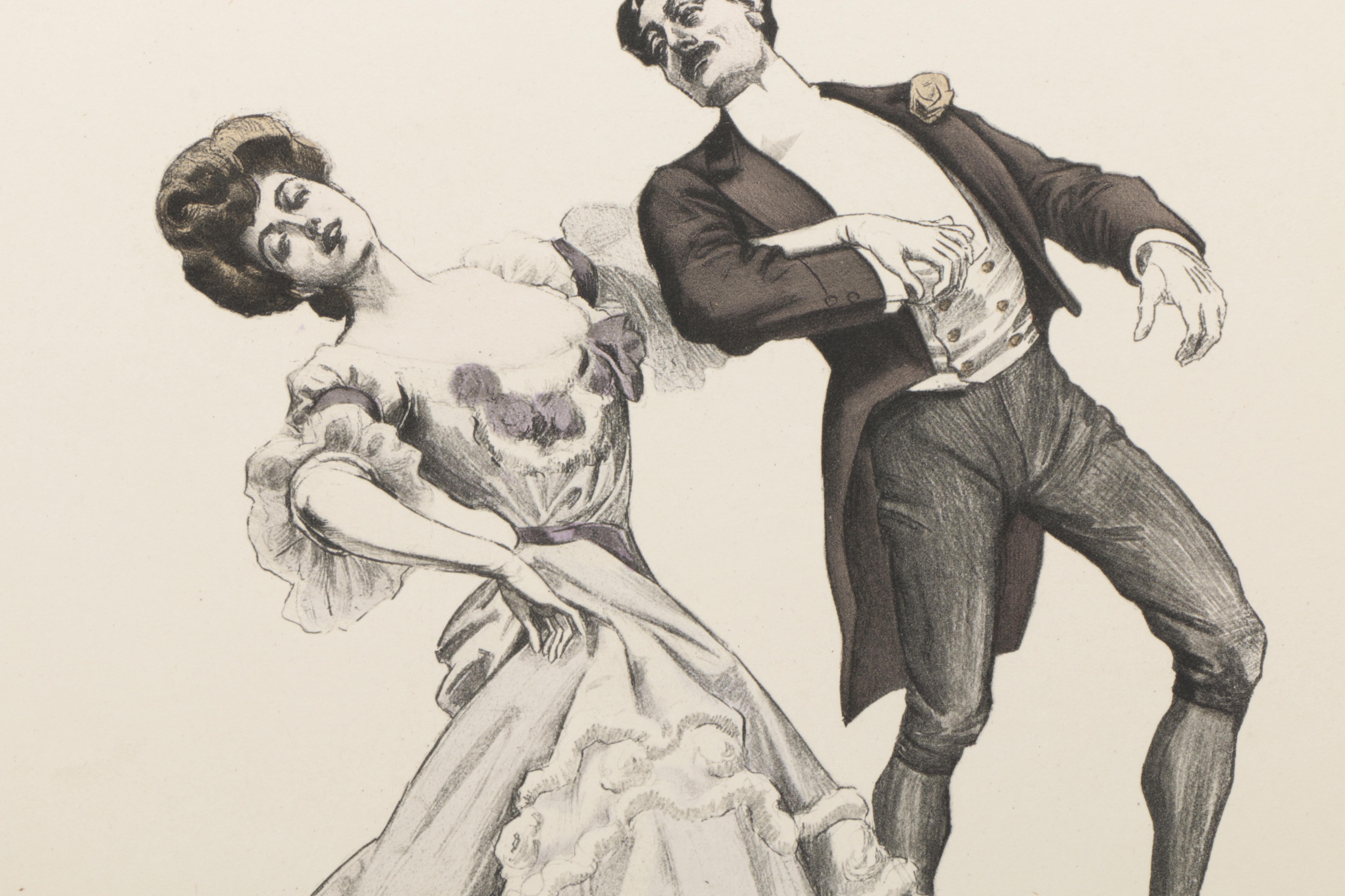 Hand-Colored Copperplate Engravings After Ferdinand von Řezníček's "Sechs Tanzbilder"