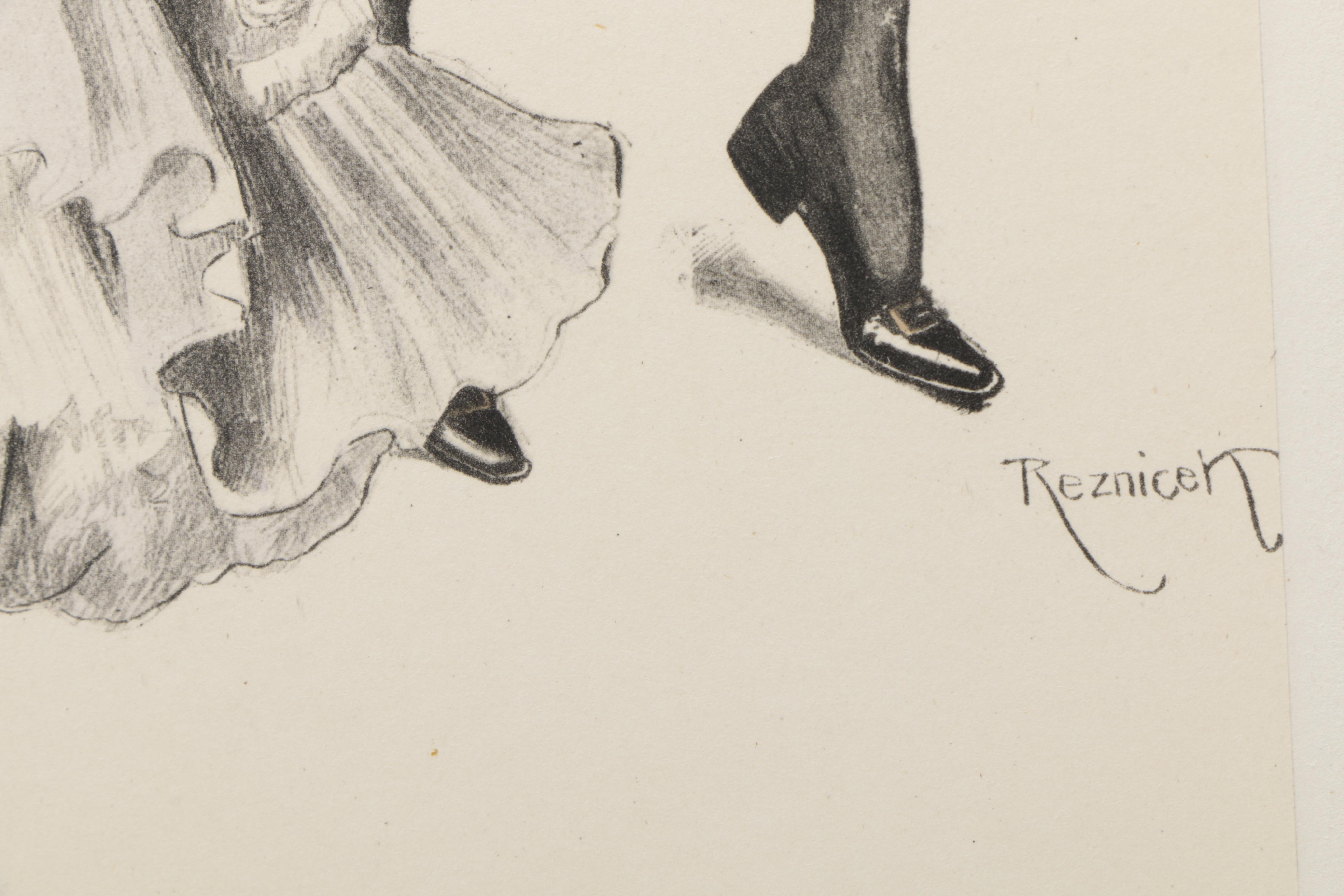 Hand-Colored Copperplate Engravings After Ferdinand von Řezníček's "Sechs Tanzbilder"