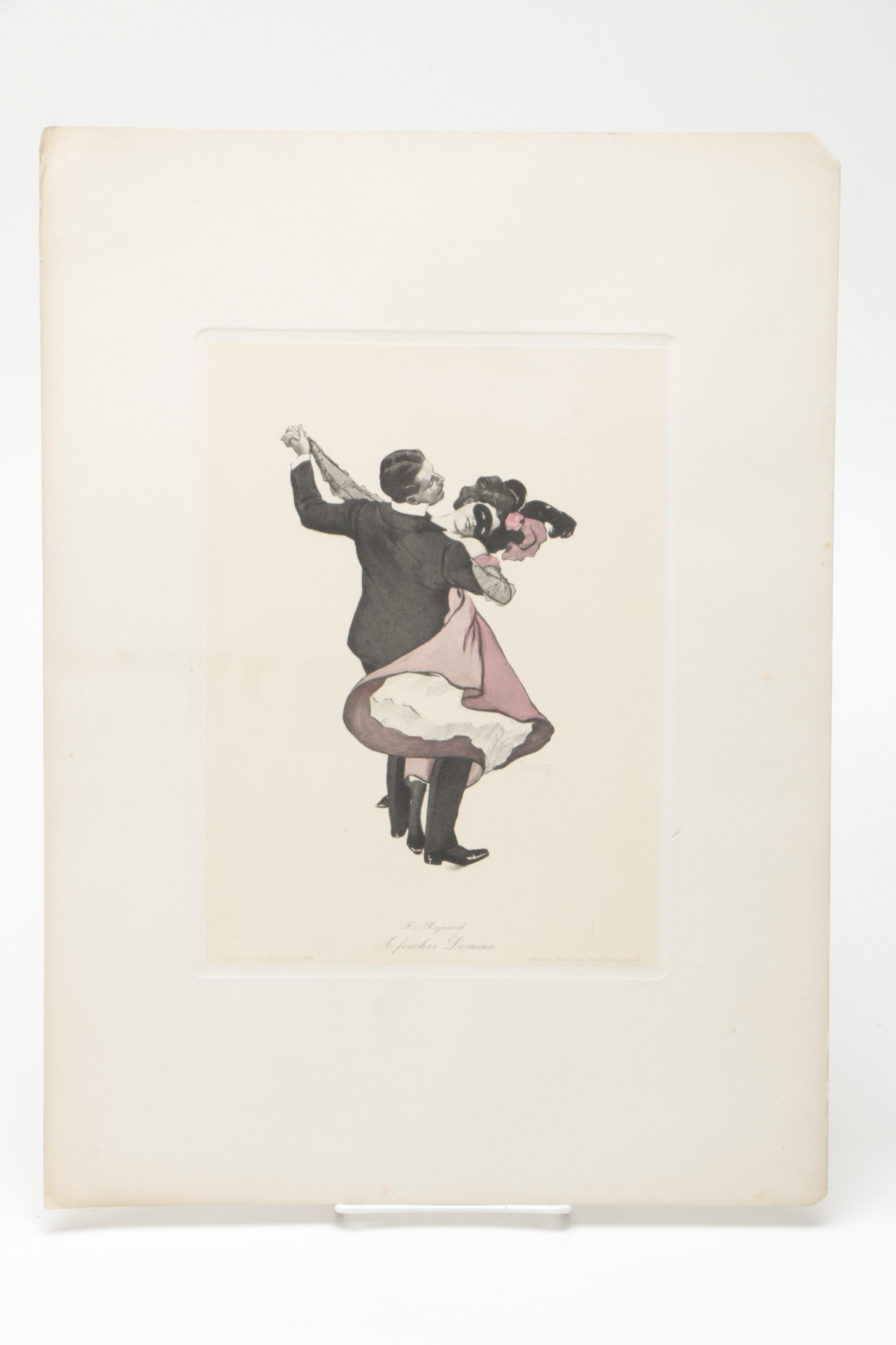 Hand-Colored Copperplate Engravings After Ferdinand von Řezníček's "Sechs Tanzbilder"