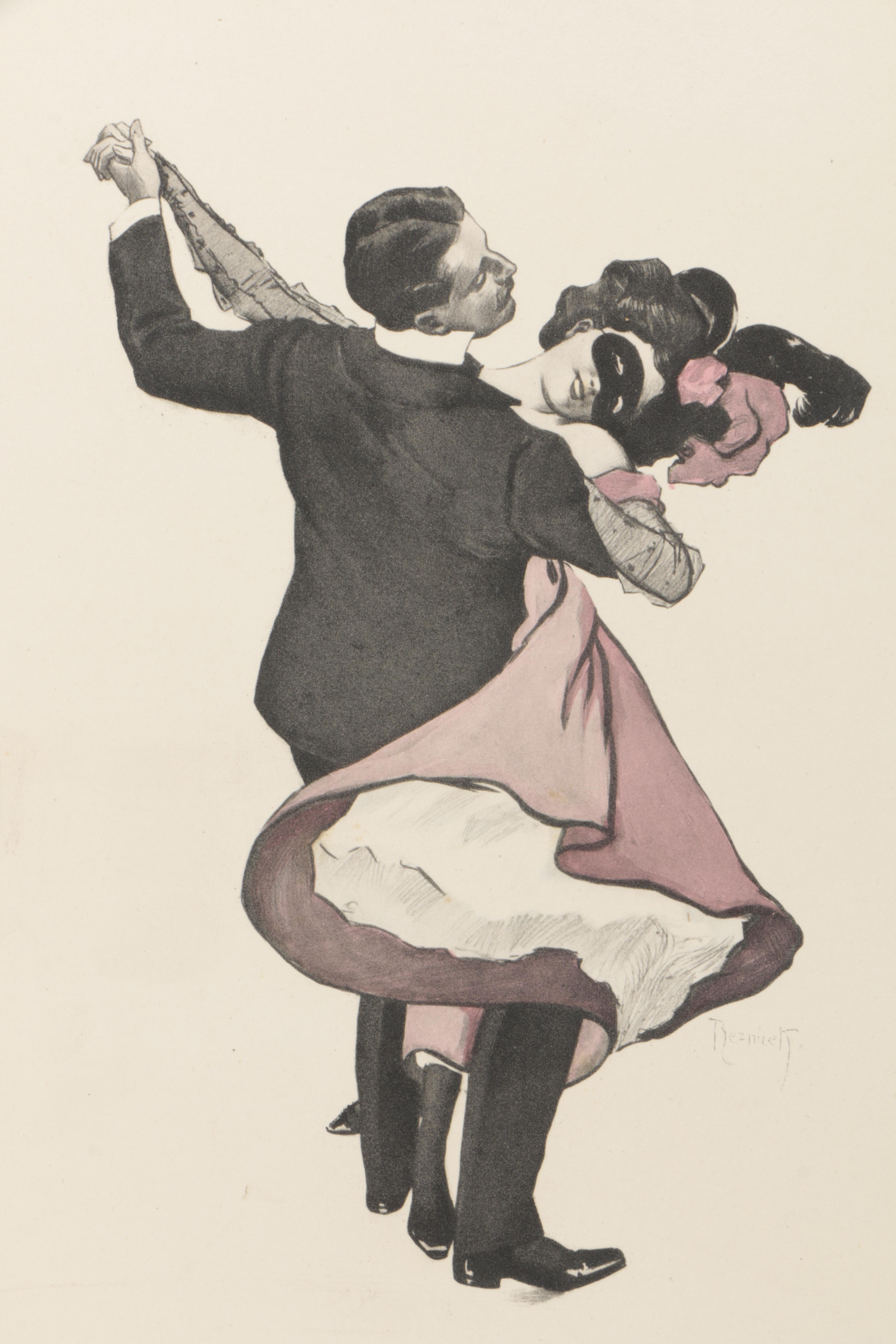 Hand-Colored Copperplate Engravings After Ferdinand von Řezníček's "Sechs Tanzbilder"