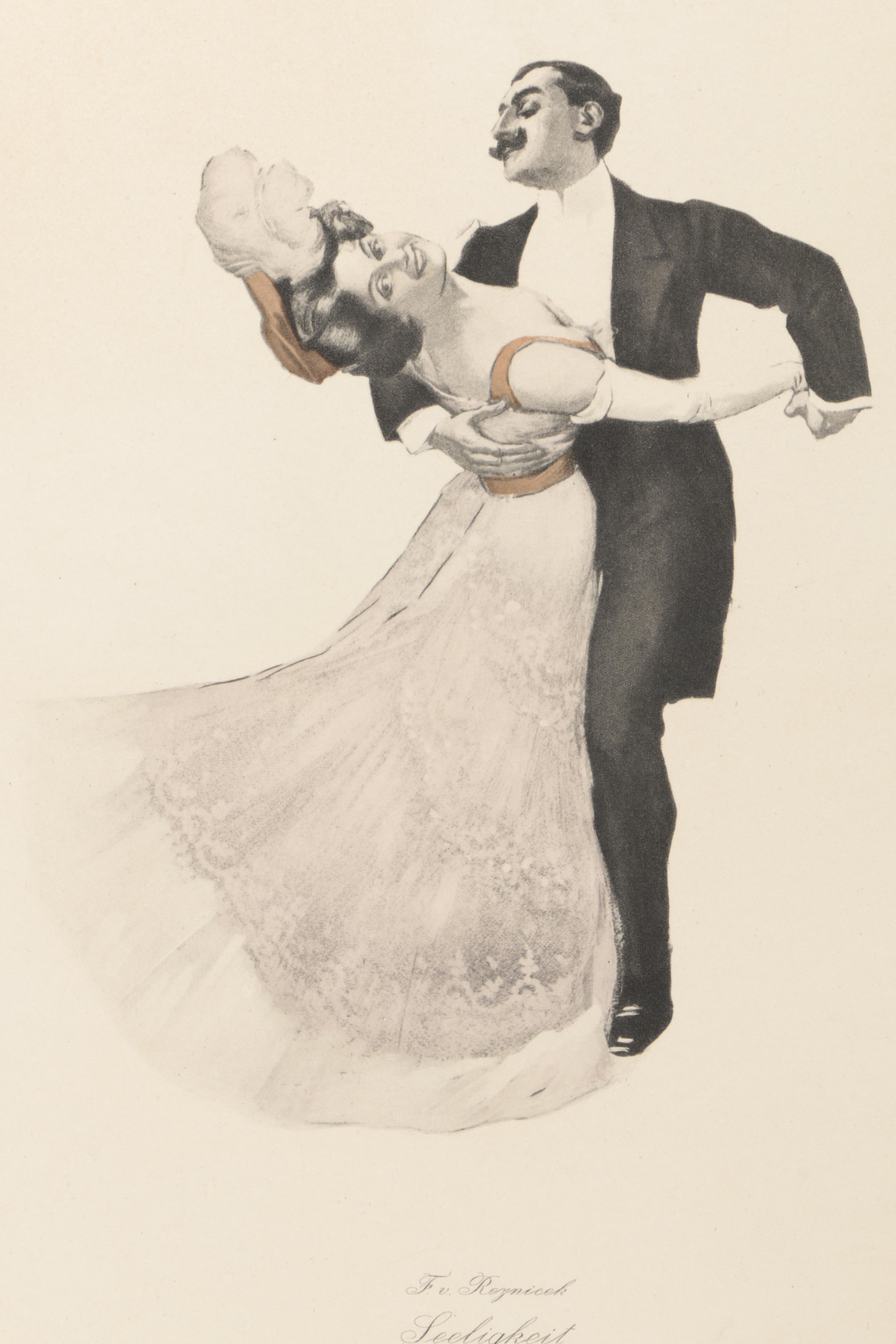 Hand-Colored Copperplate Engravings After Ferdinand von Řezníček's "Sechs Tanzbilder"