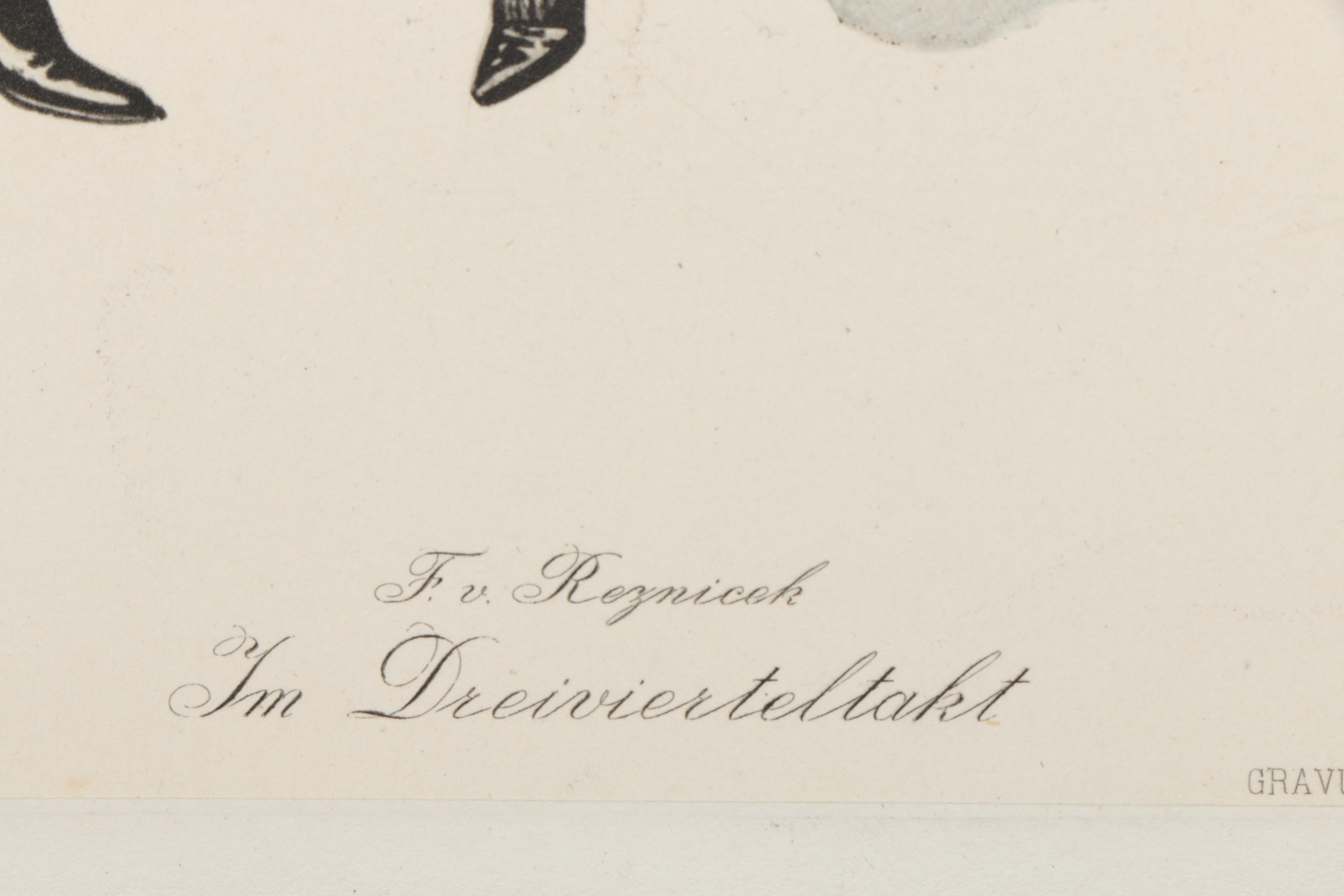 Hand-Colored Copperplate Engravings After Ferdinand von Řezníček's "Sechs Tanzbilder"