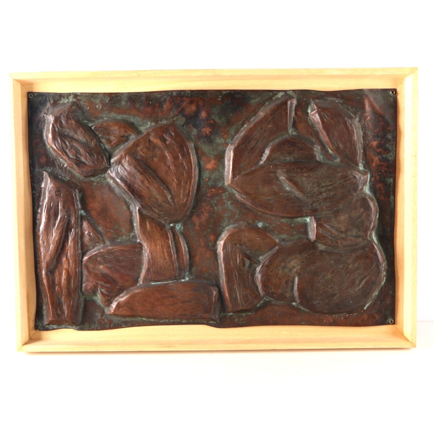 1967 Wazenegger Hammered Copper Relief