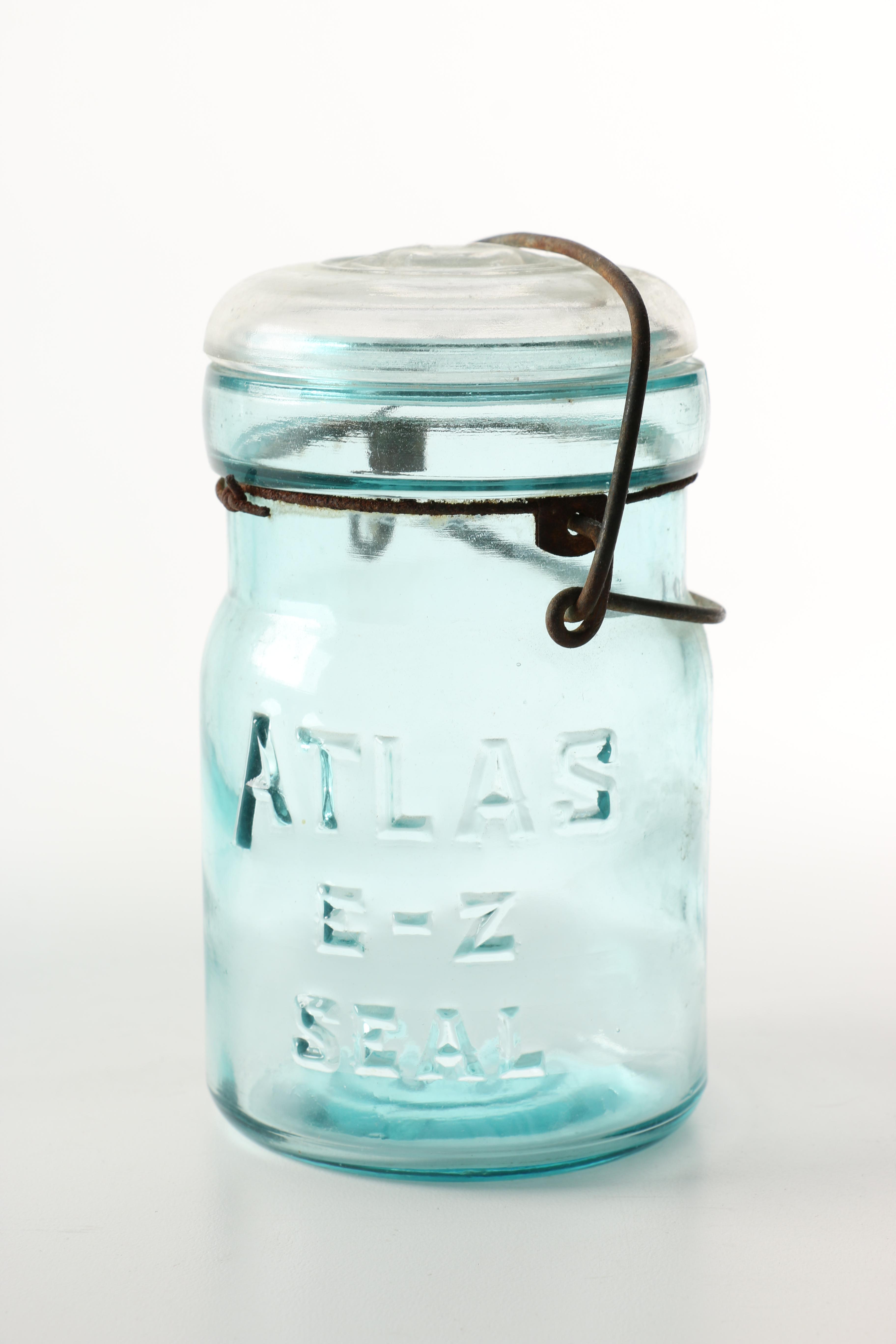 Blue Glass Atlas Jars