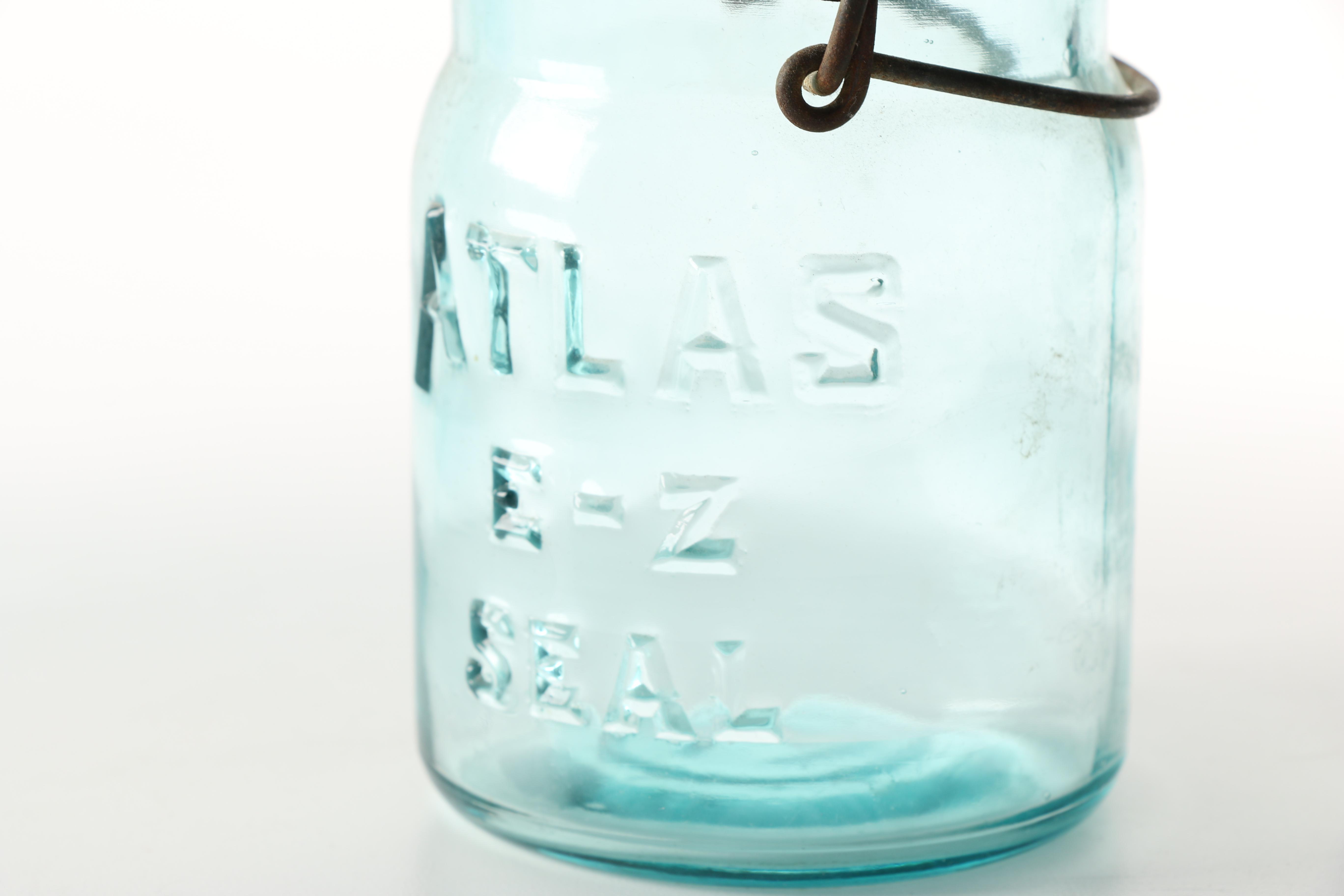 Blue Glass Atlas Jars