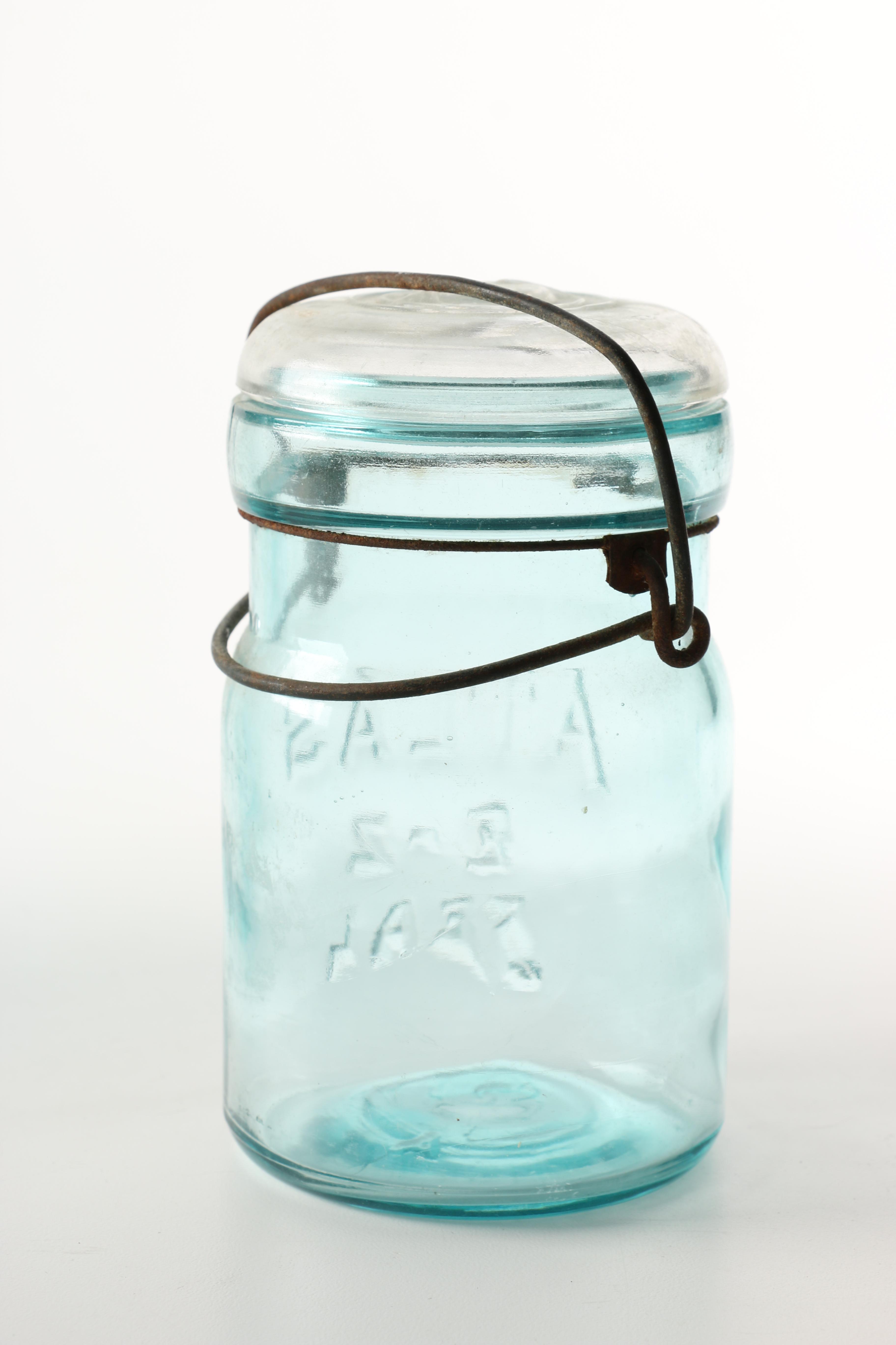 Blue Glass Atlas Jars