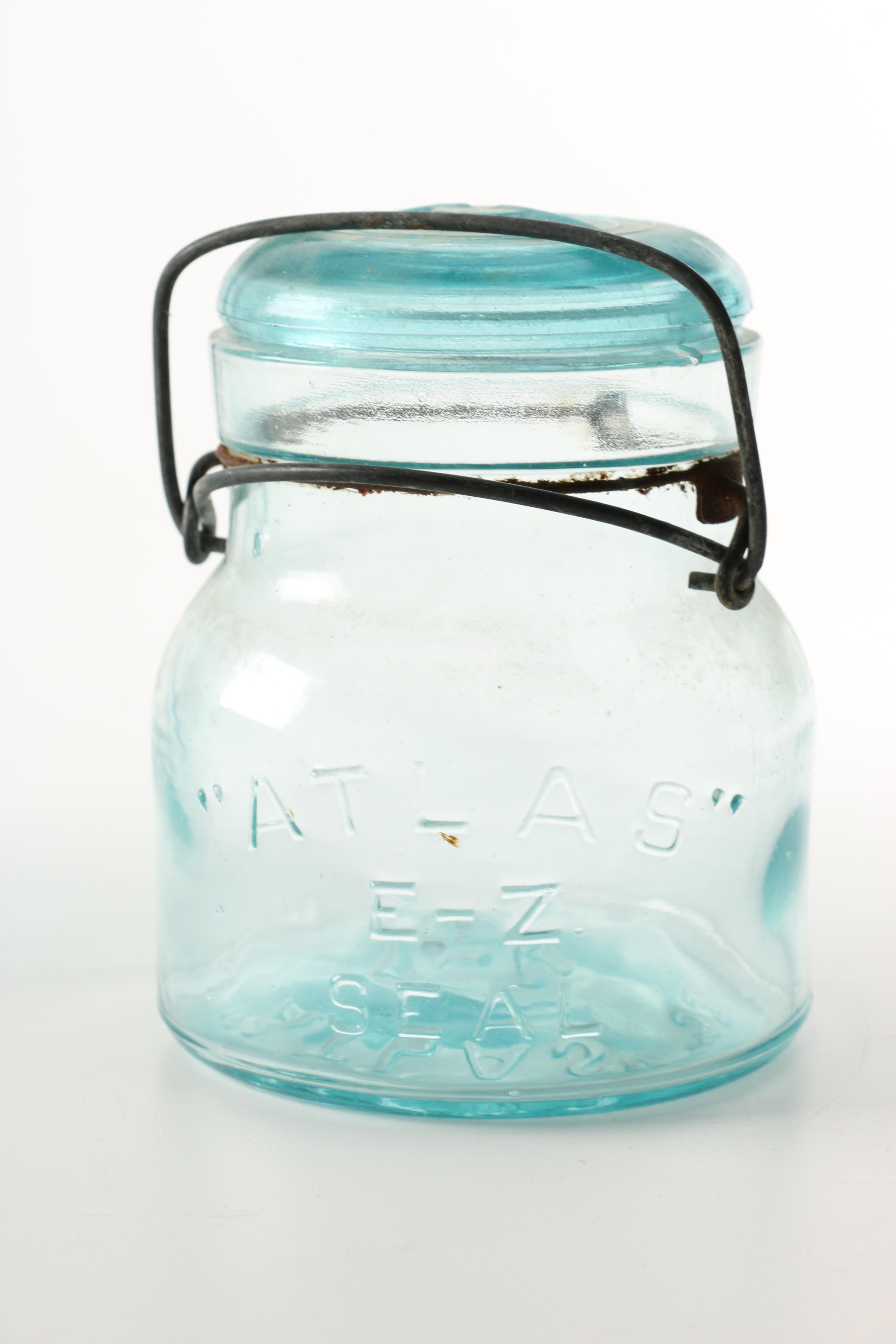 Blue Glass Atlas Jars