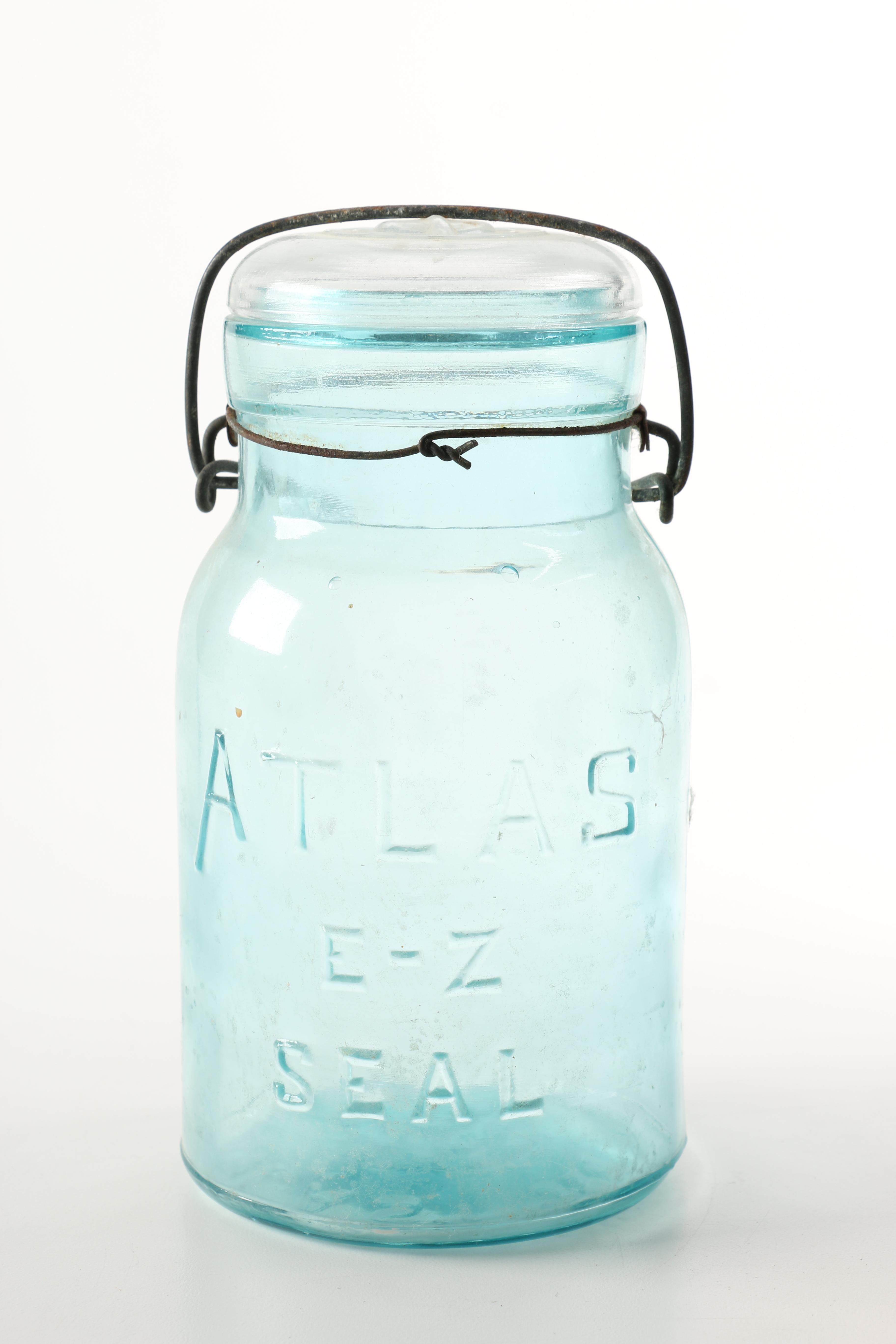 Blue Glass Atlas Jars