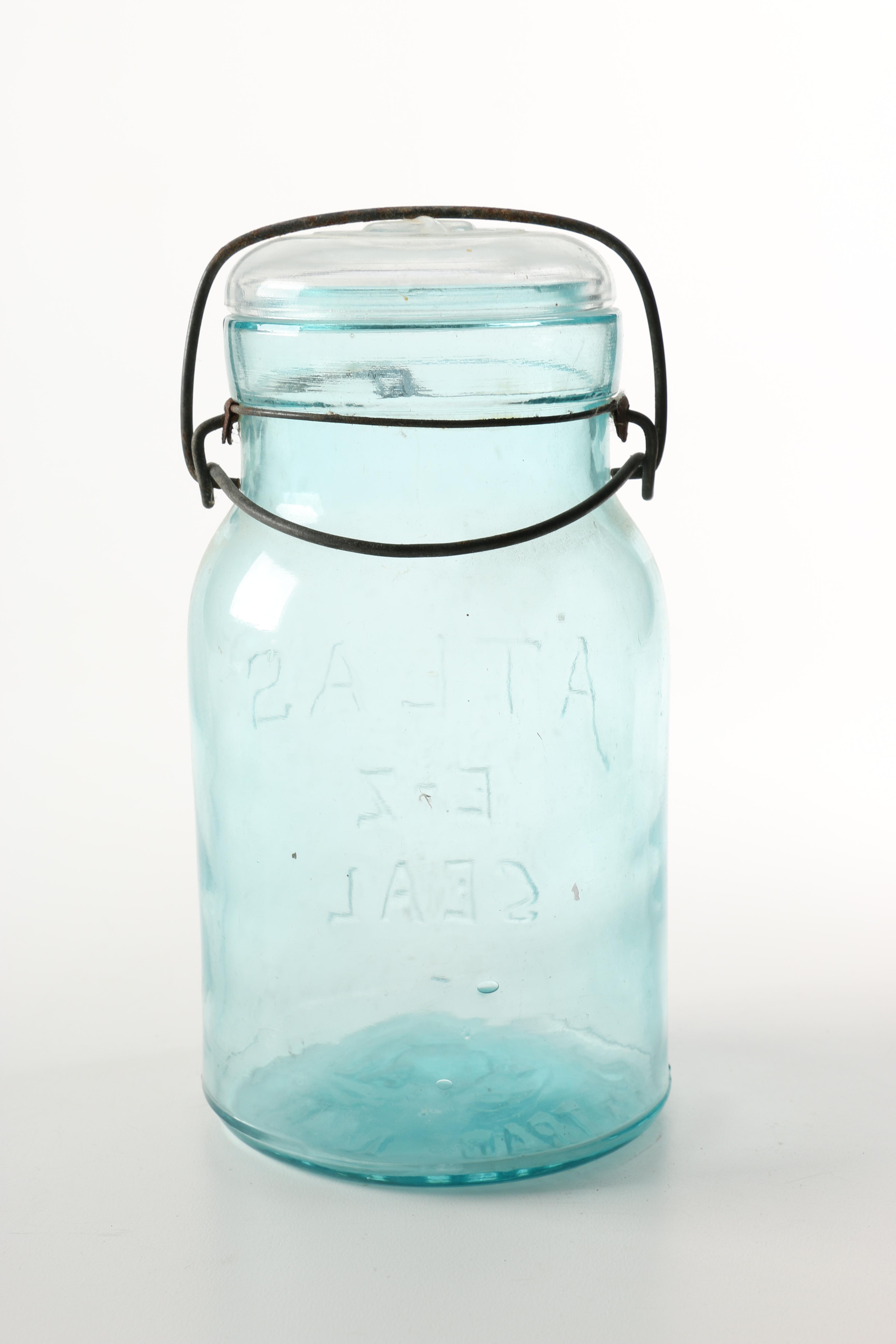 Blue Glass Atlas Jars
