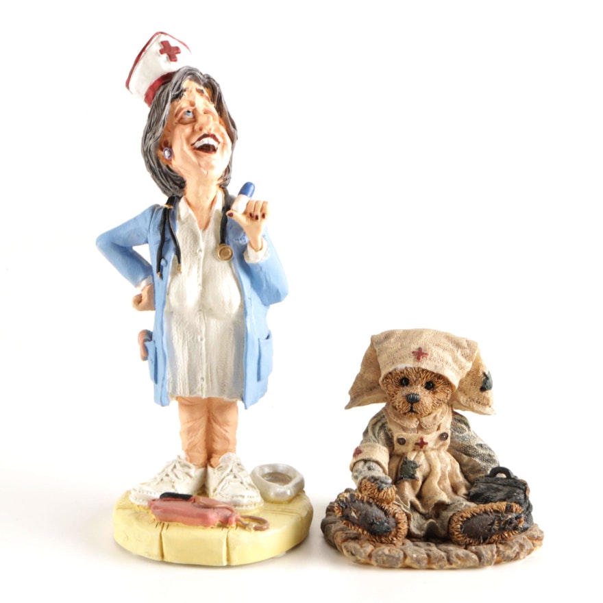 Two Nurse Themed Figurines