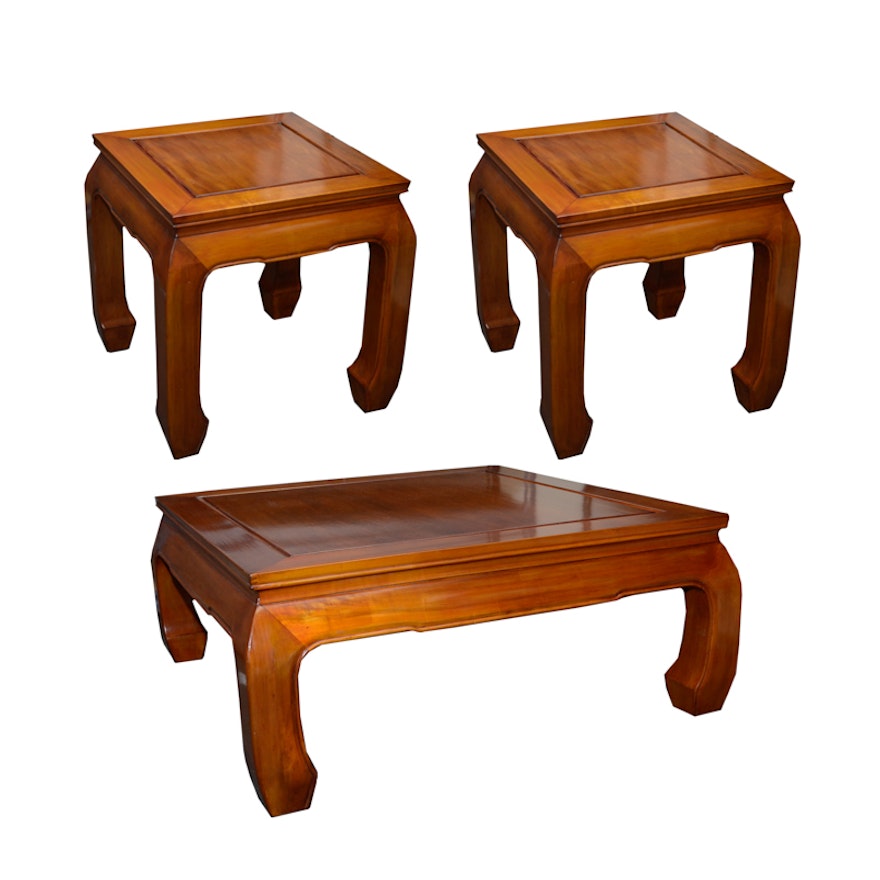 Ming Style Rosewood Coffee Table and Side Tables