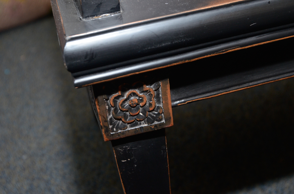 Vintage Chinese Ebonized Elm Armchair