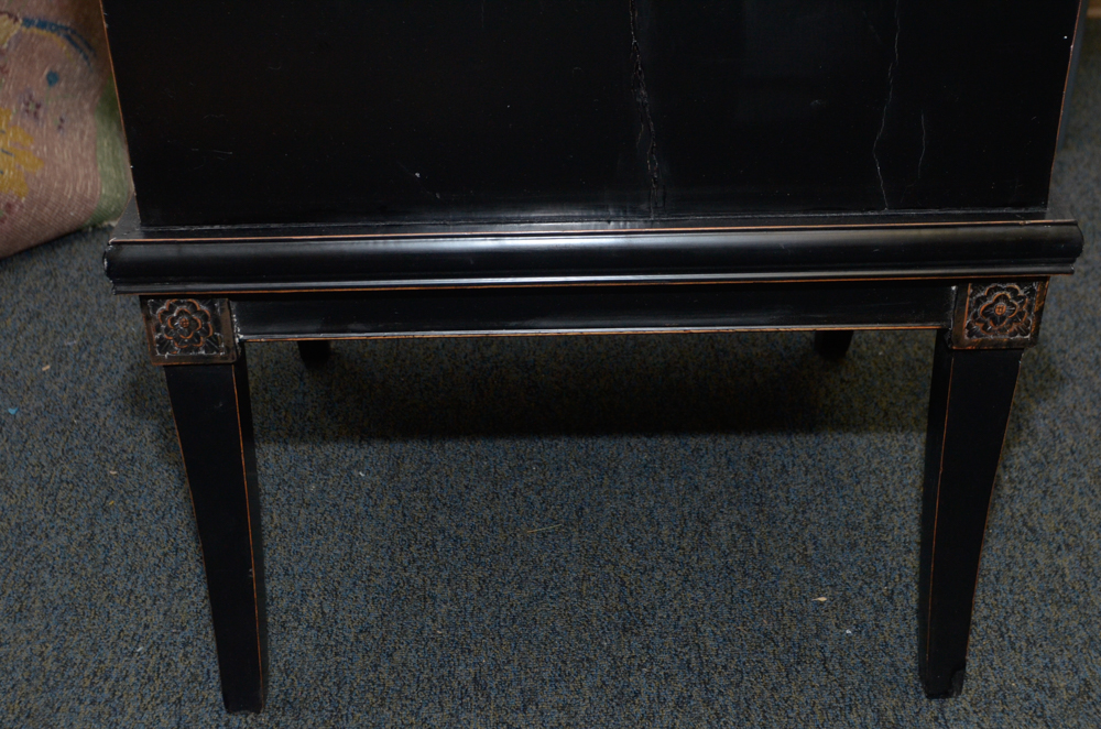 Vintage Chinese Ebonized Elm Armchair
