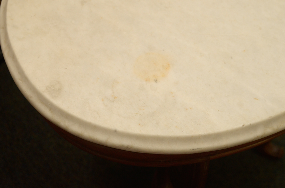 Victorian Style Marble Top Walnut Table