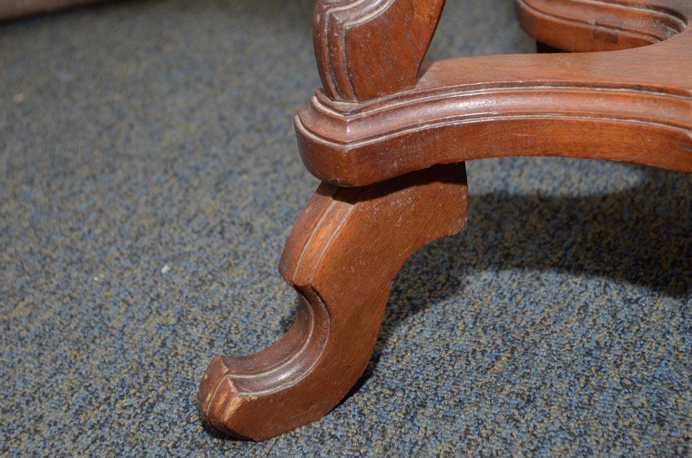 Victorian Style Marble Top Walnut Table