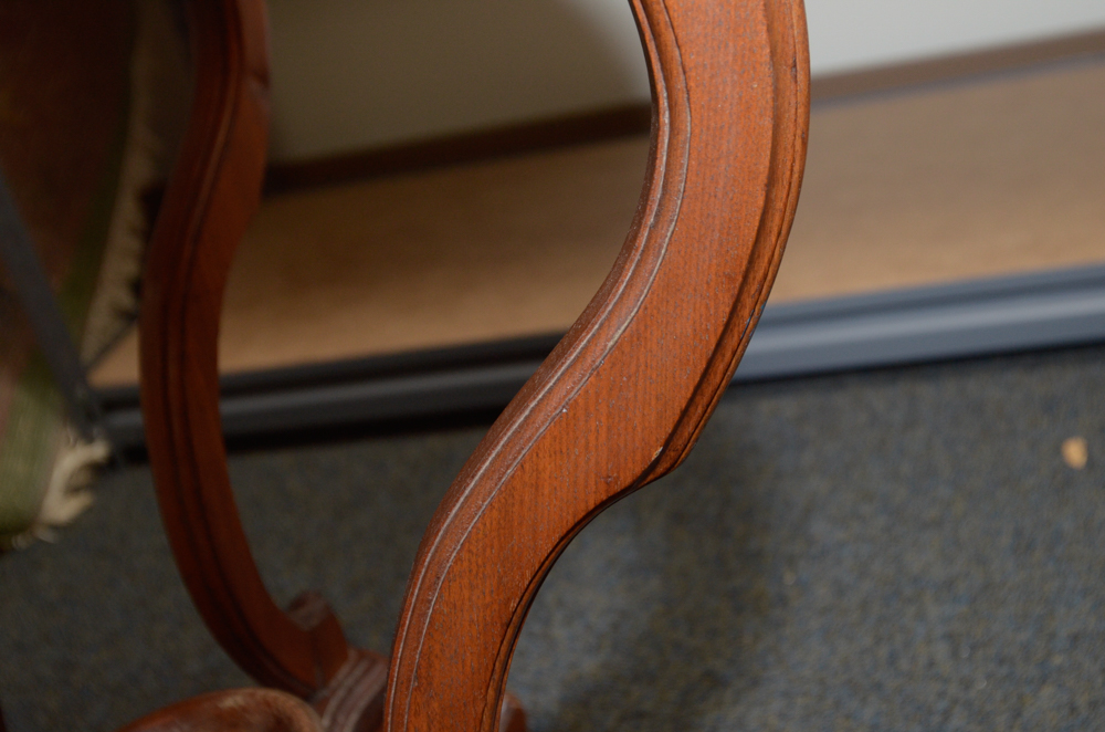 Victorian Style Marble Top Walnut Table