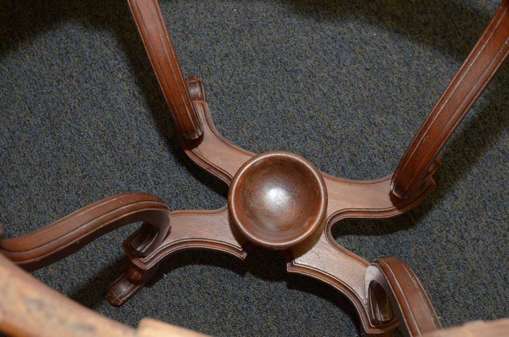 Victorian Style Marble Top Walnut Table