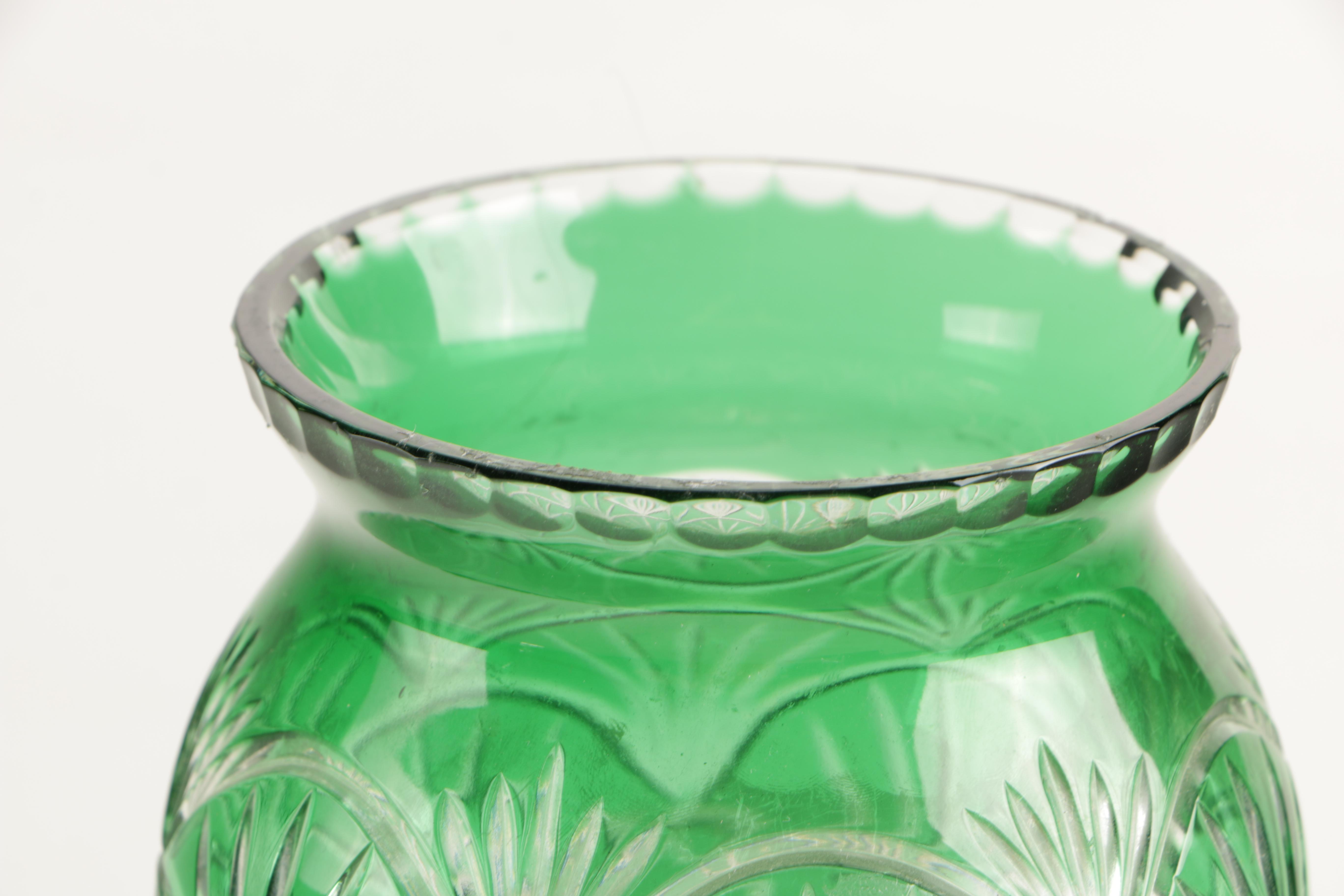 Two Glass and Metal Vases