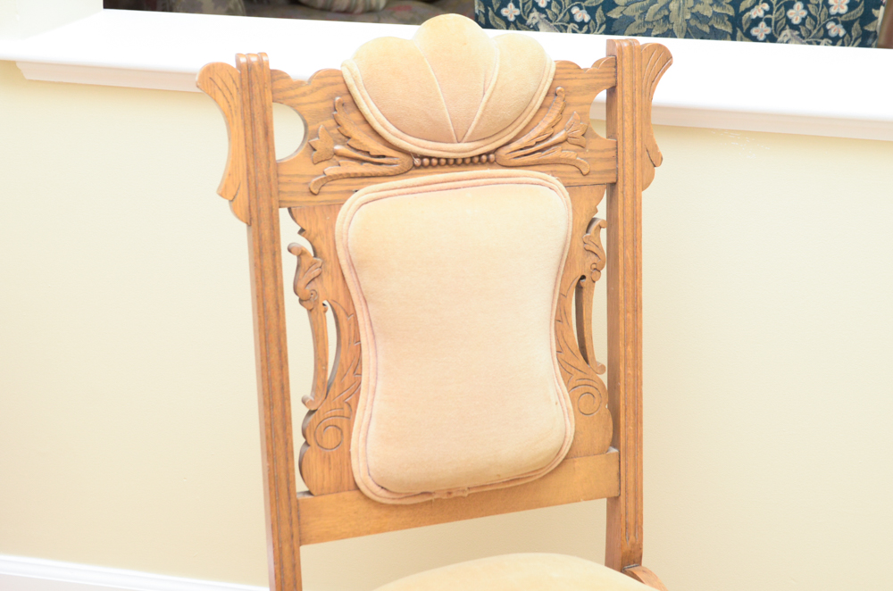 Victorian Eastlake Style Oak Parlor Chair