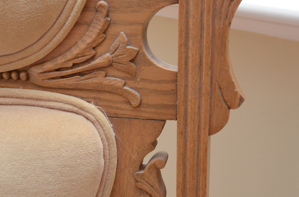 Victorian Eastlake Style Oak Parlor Chair