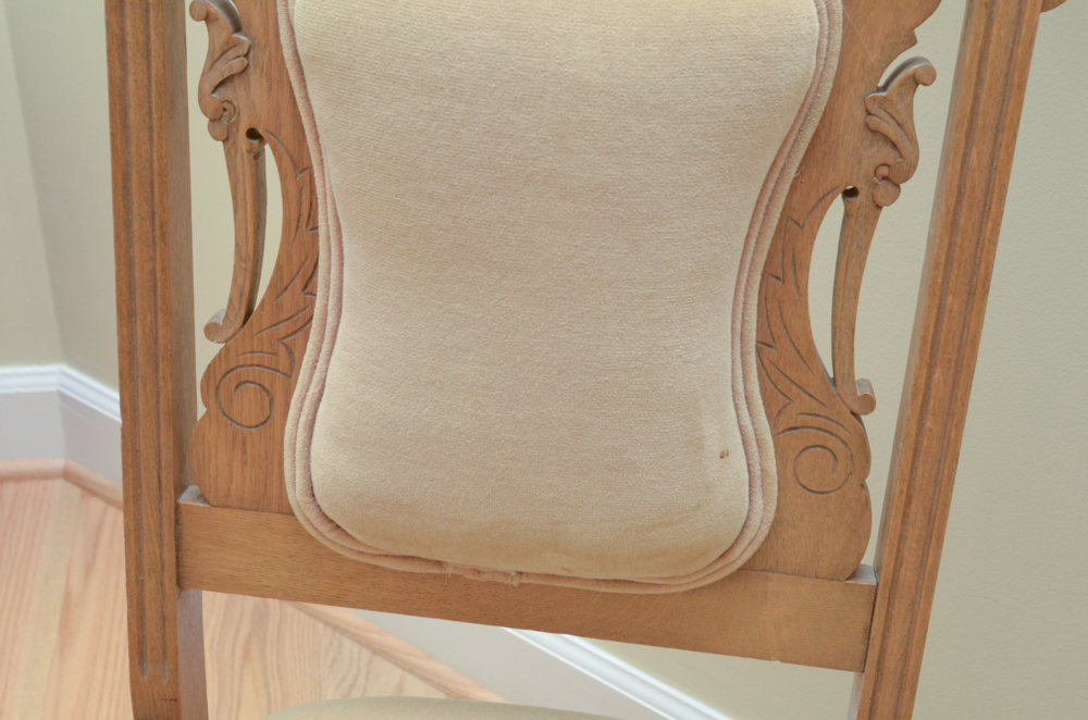 Victorian Eastlake Style Oak Parlor Chair
