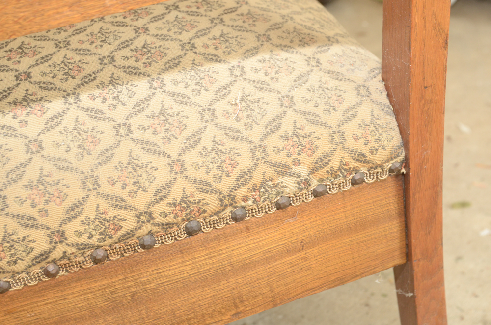 Victorian Eastlake Style Oak Settee