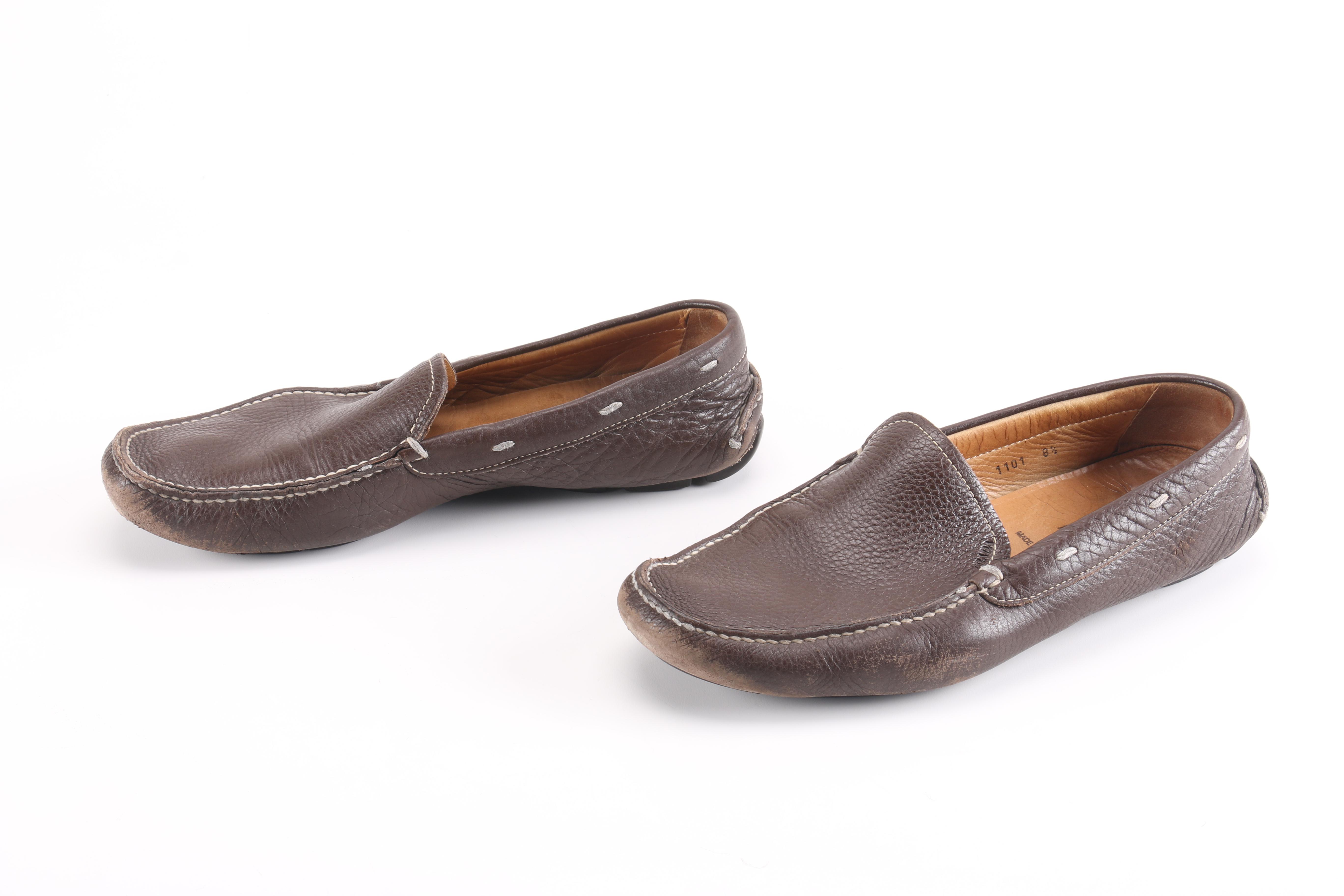 Men's Prada Brown Leather Driving Moccasins