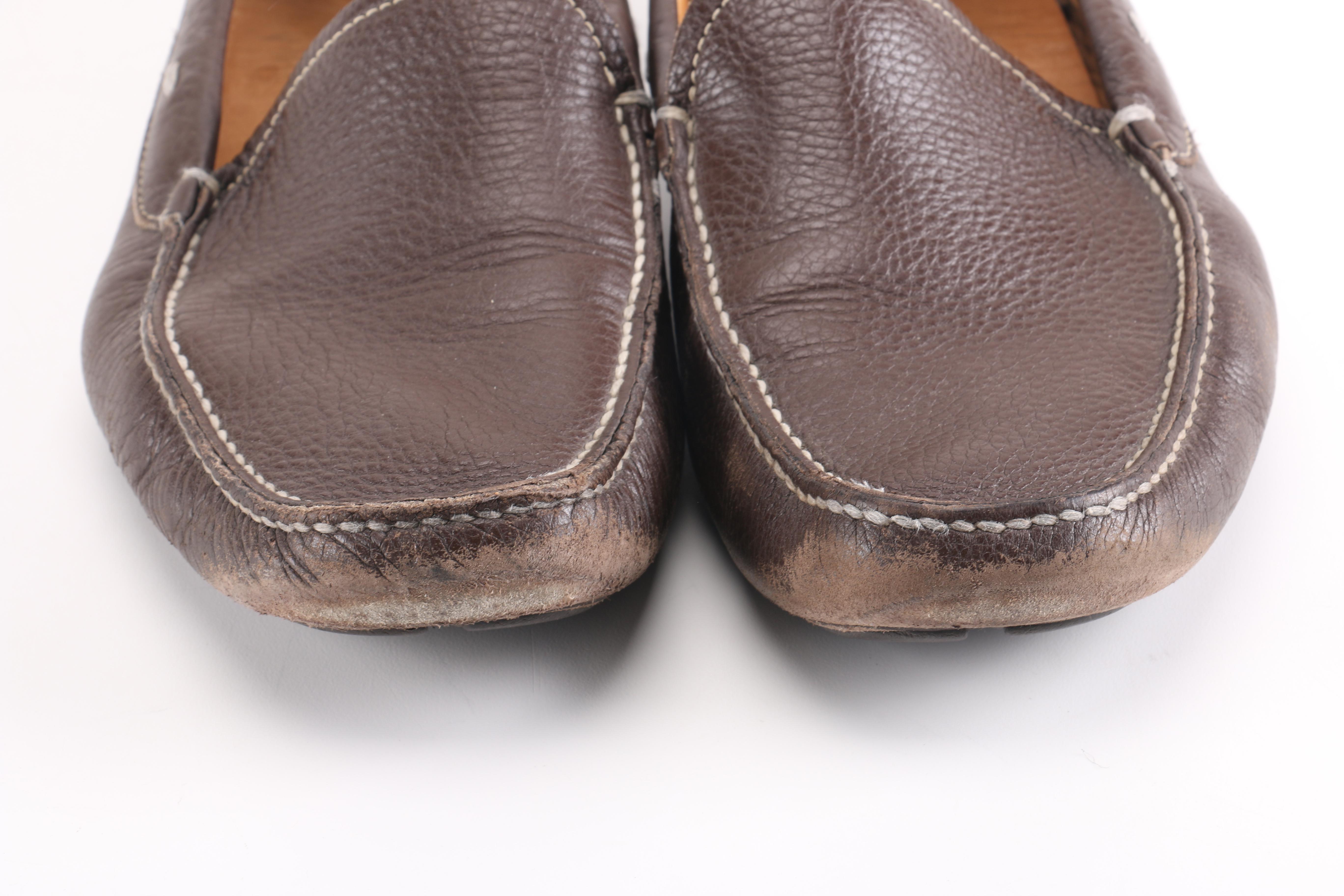 Men's Prada Brown Leather Driving Moccasins